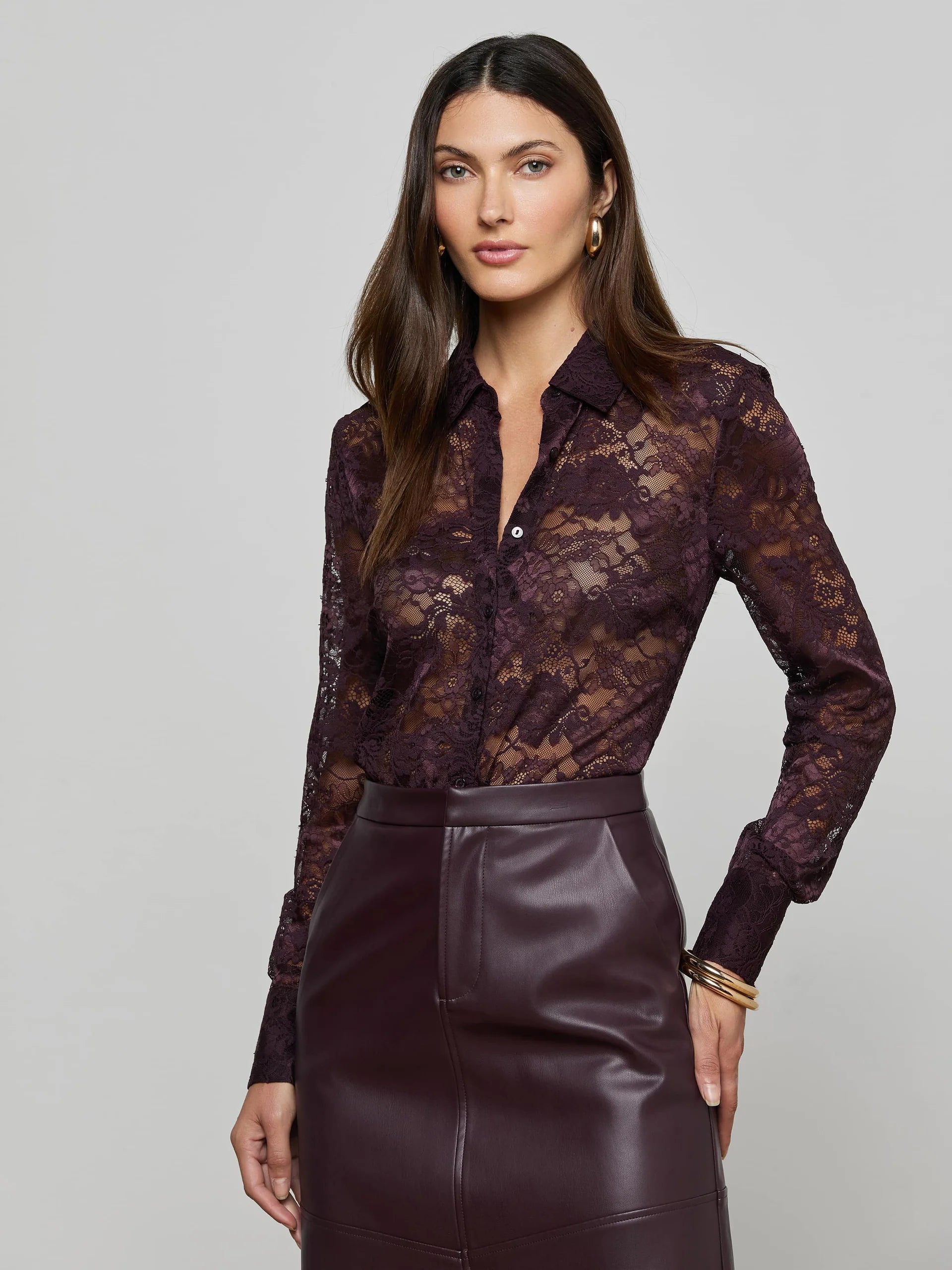 L'Agence Women's Maia Floral Lace Blouse