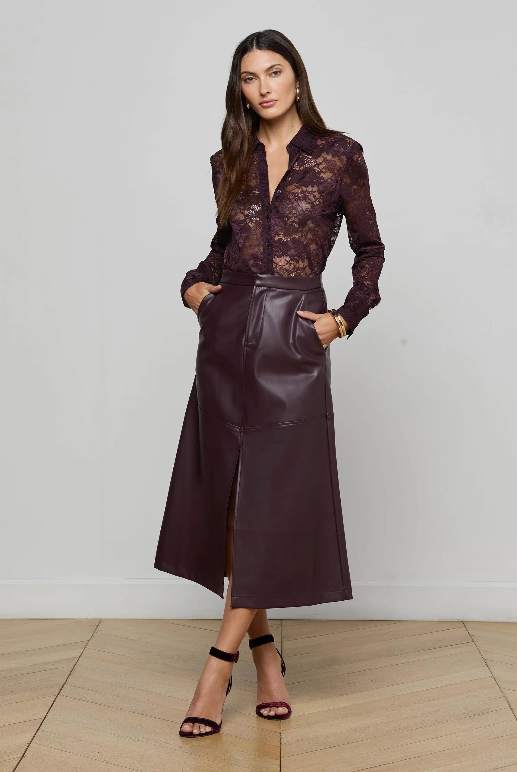 L'Agence Women's Maia Floral Lace Blouse