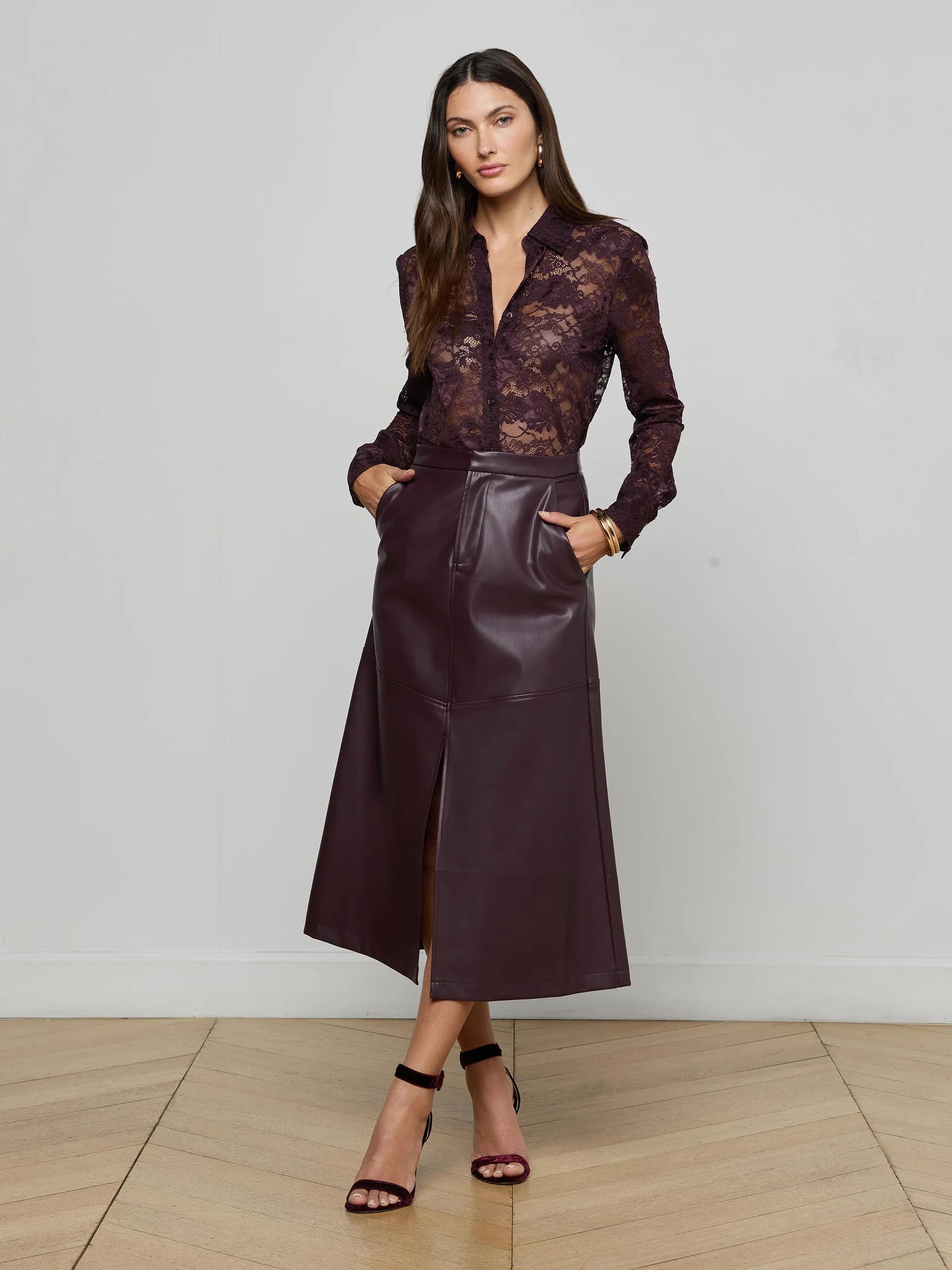 L'Agence Women's Maia Floral Lace Blouse