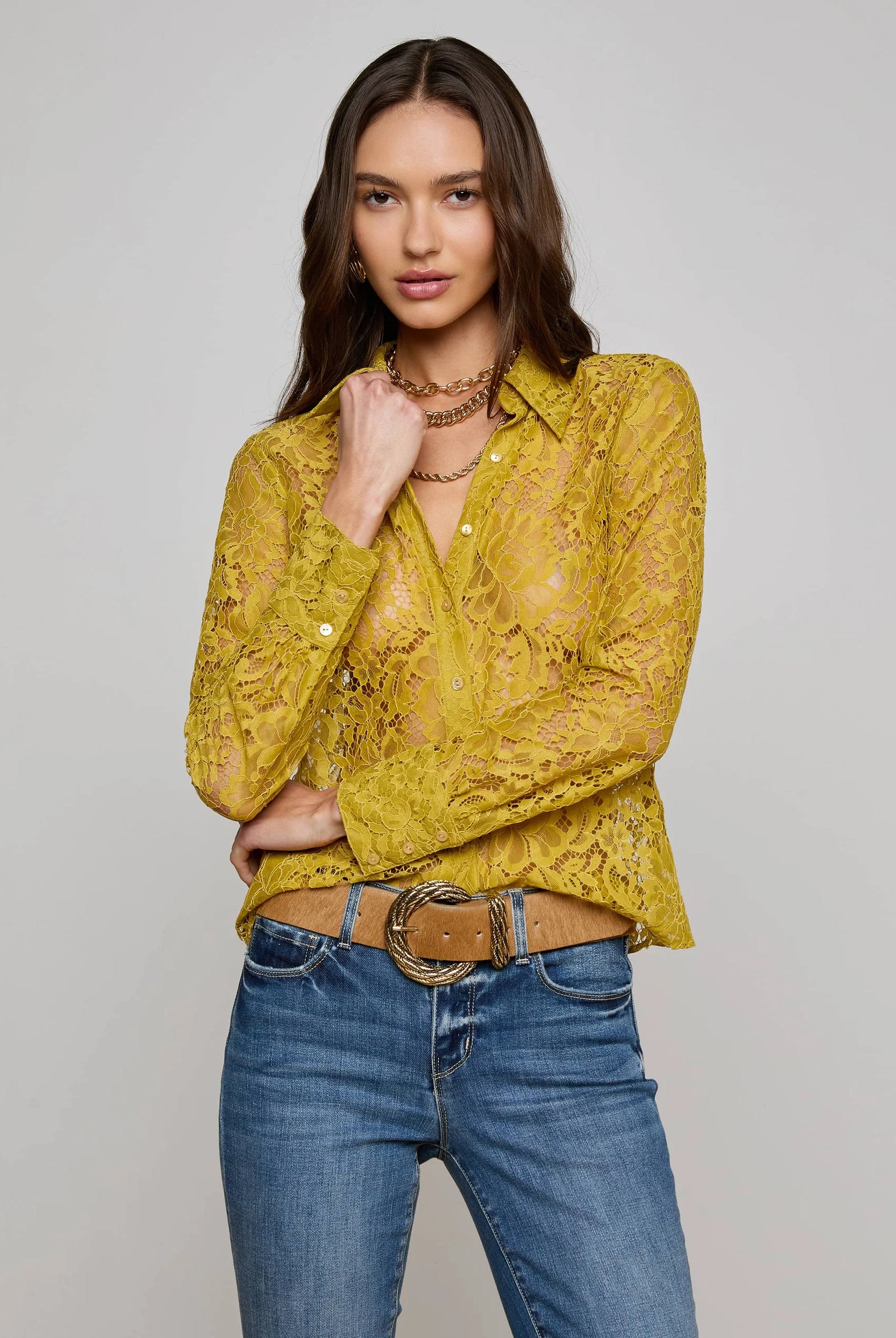 L'Agence Women's Maia Floral Lace Blouse