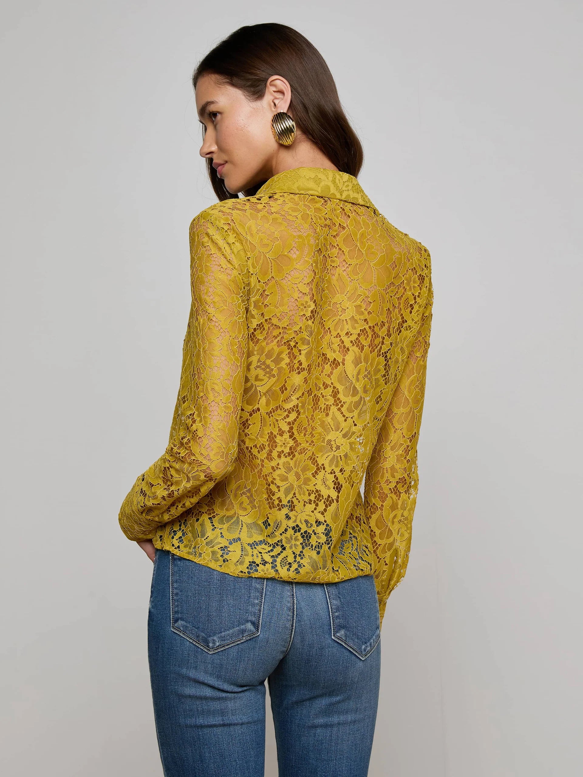 L'Agence Women's Maia Floral Lace Blouse