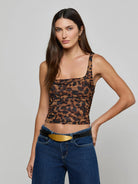 L'Agence Women's Rasha Shirred Mesh Tank