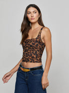 L'Agence Women's Rasha Shirred Mesh Tank