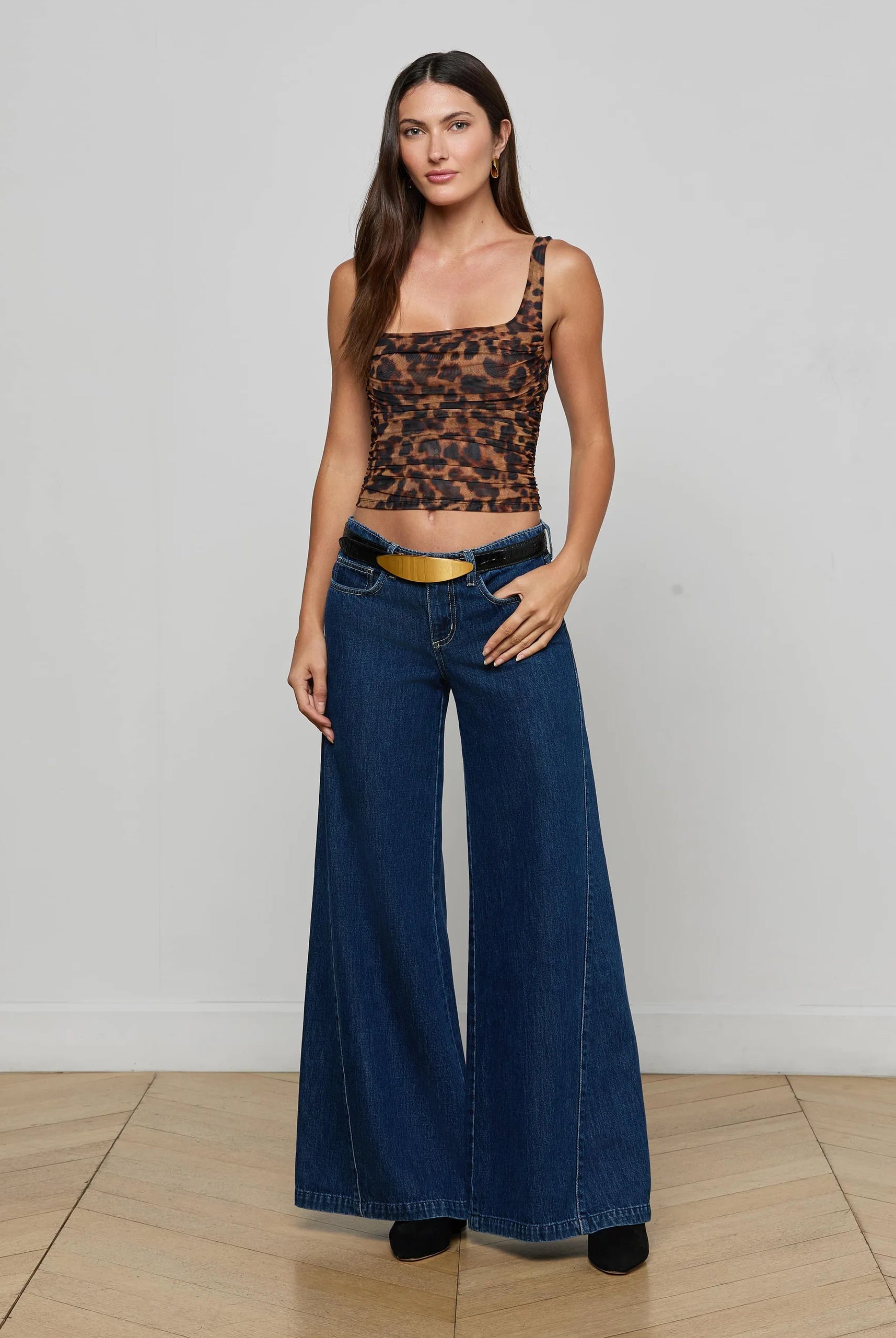 L'Agence Women's Rasha Shirred Mesh Tank