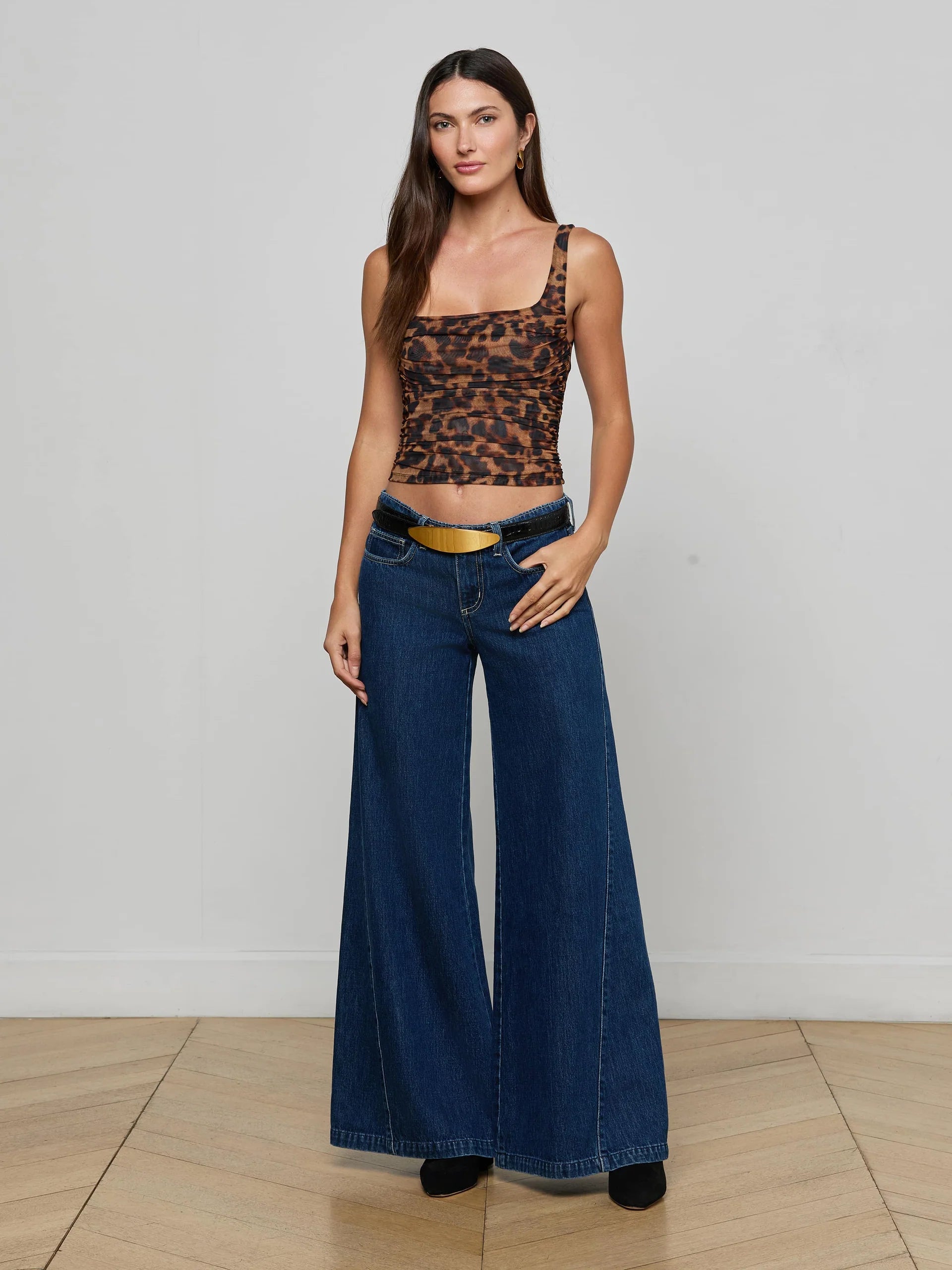 L'Agence Women's Rasha Shirred Mesh Tank