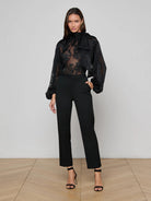 L'Agence Women's Rhett Burnout Satin Blouse