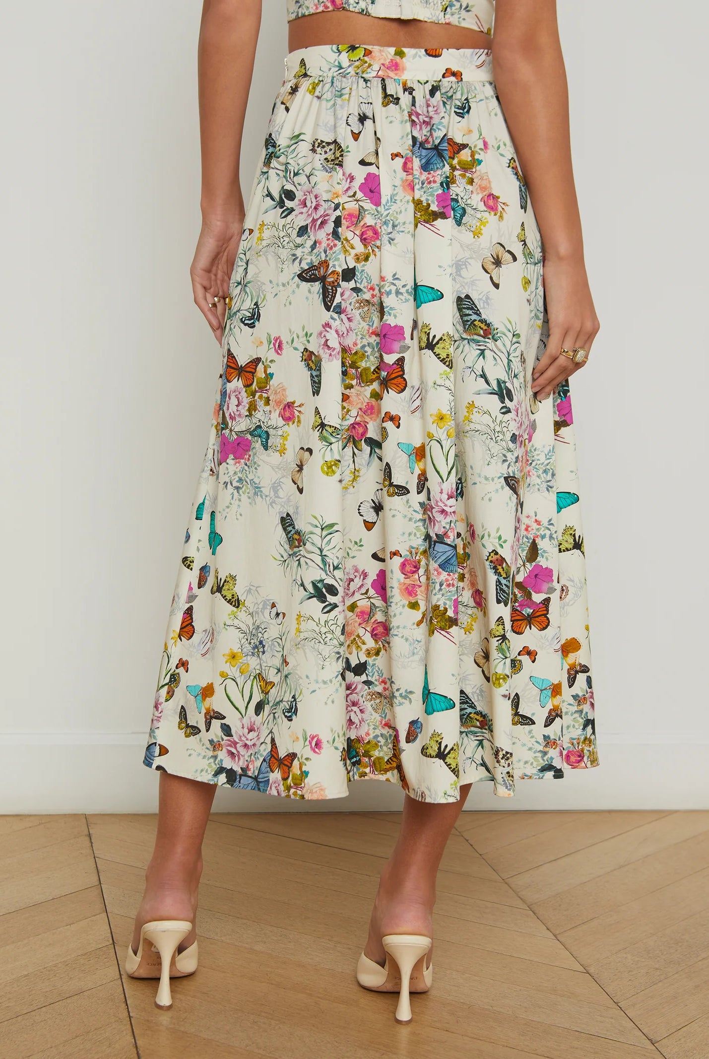 L'Agence Women's Seina Poplin Midi Skirt