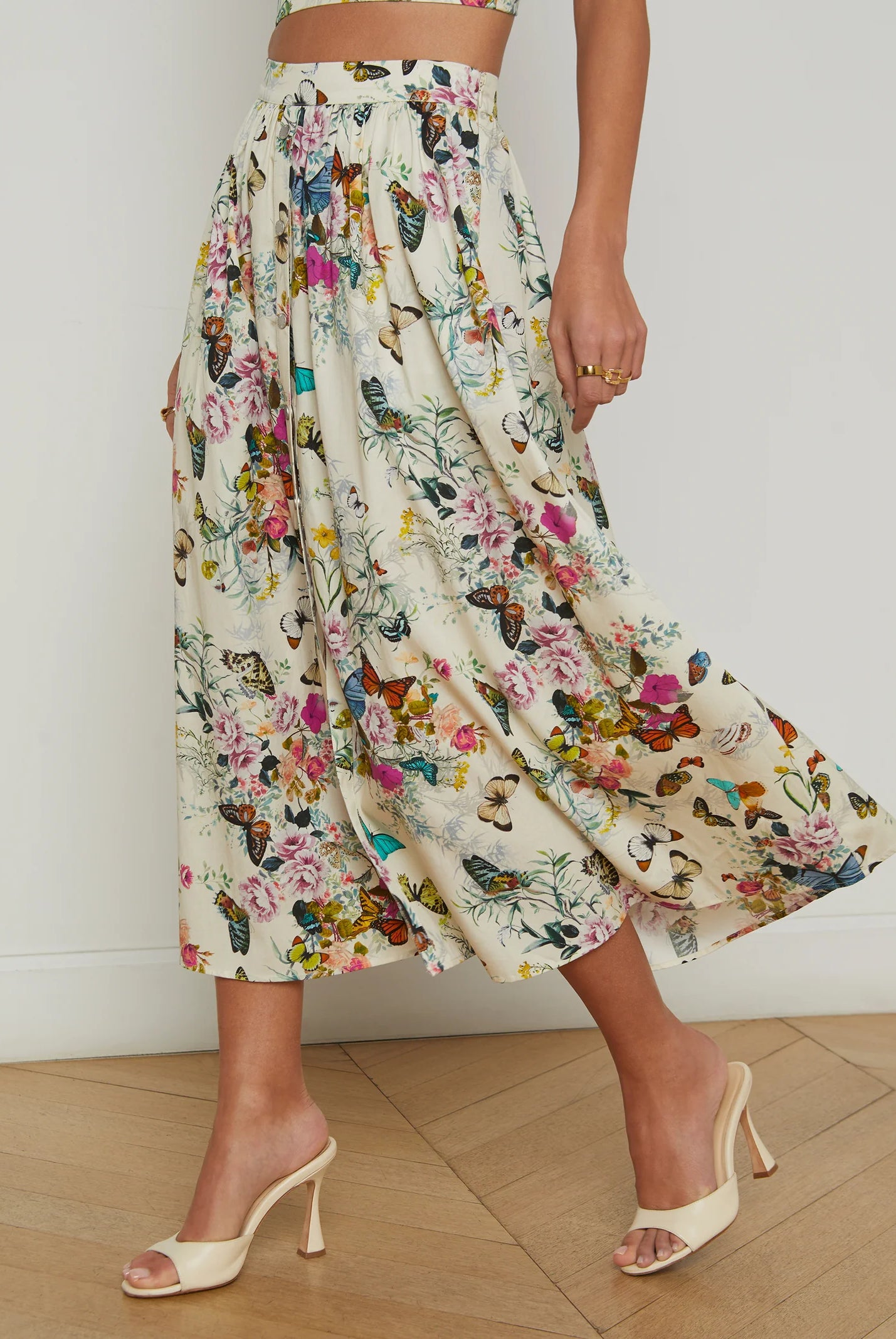 L'Agence Women's Seina Poplin Midi Skirt