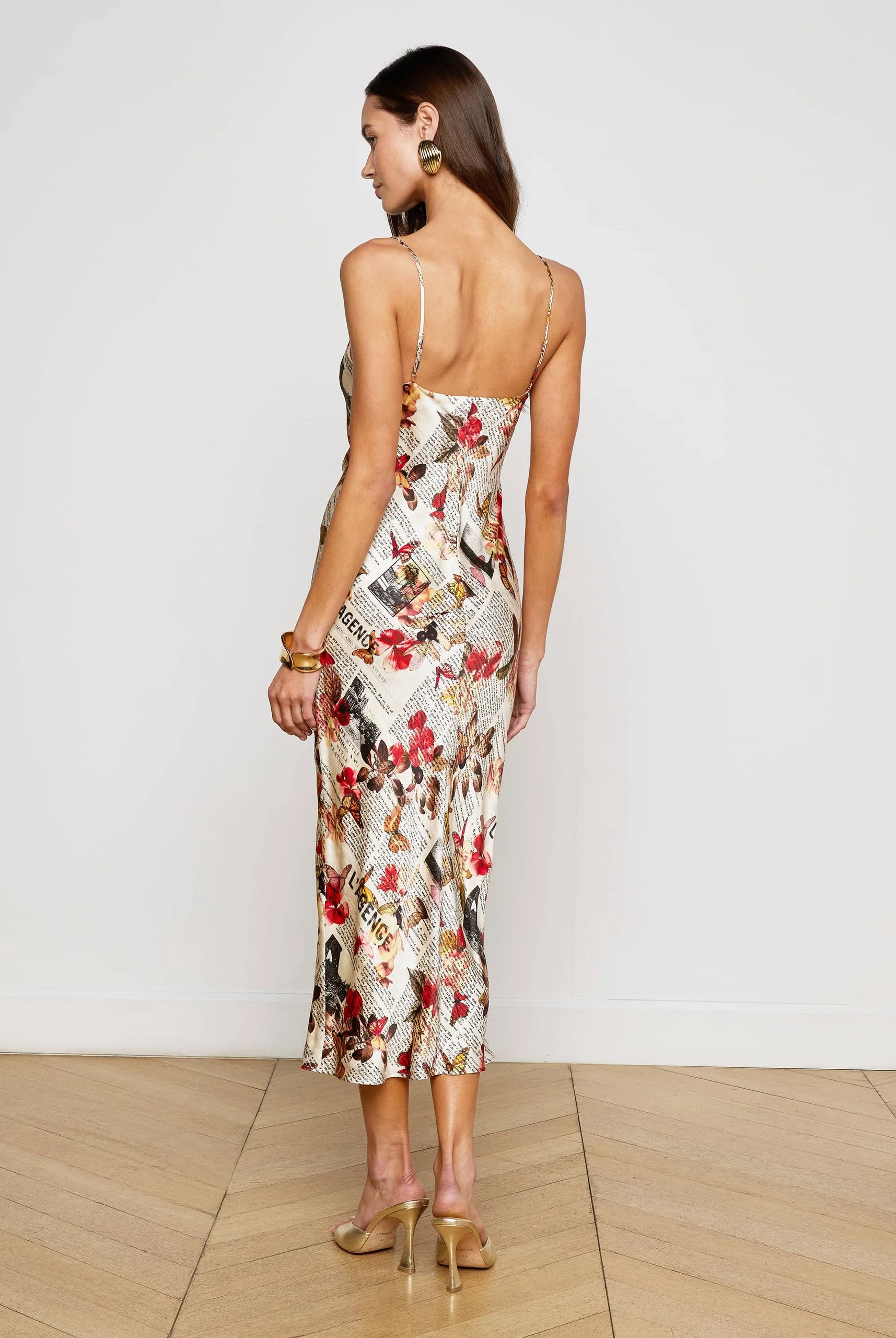 L'Agence Women's Seridie Silk Slip Dress