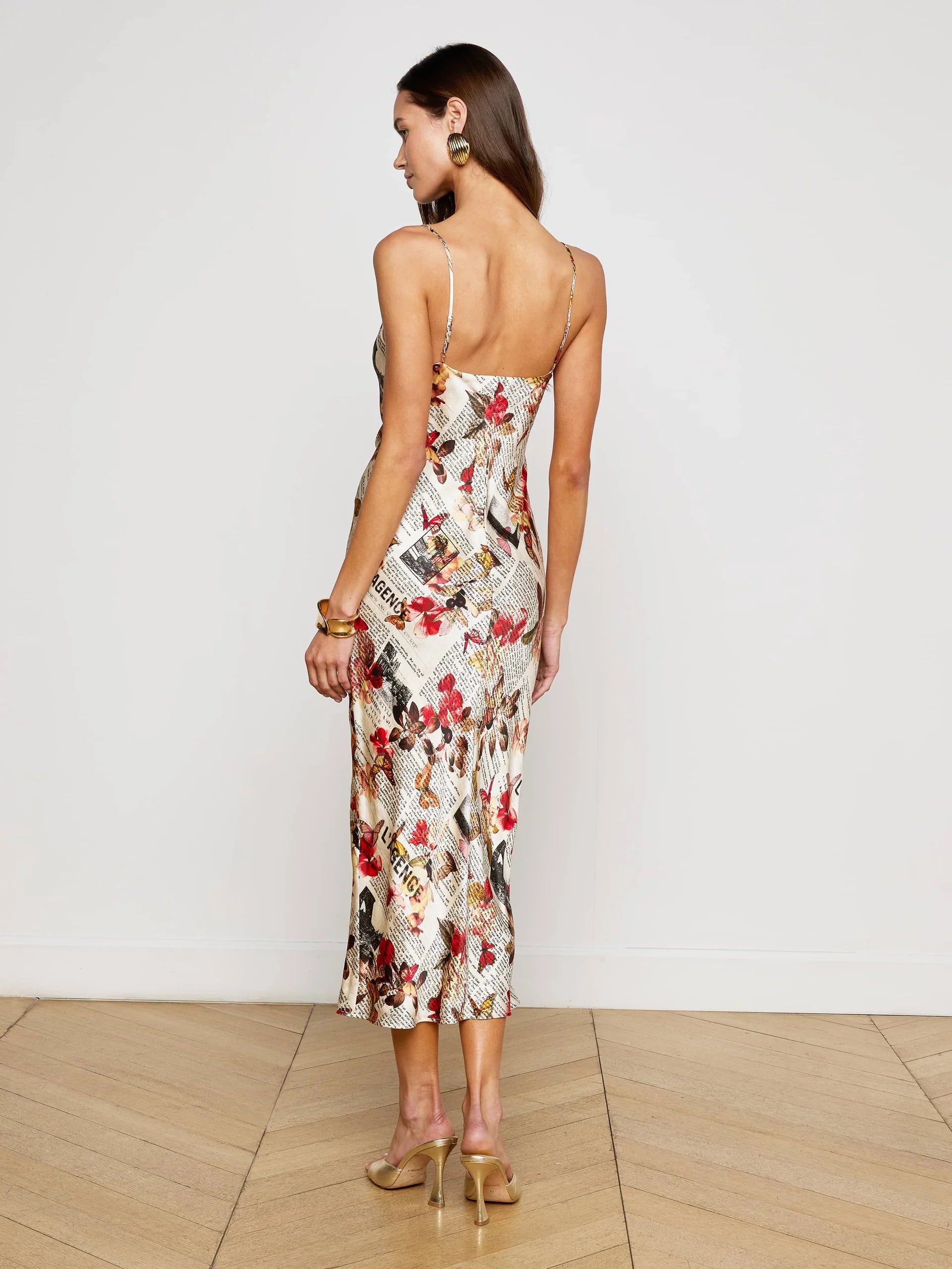 L'Agence Women's Seridie Silk Slip Dress