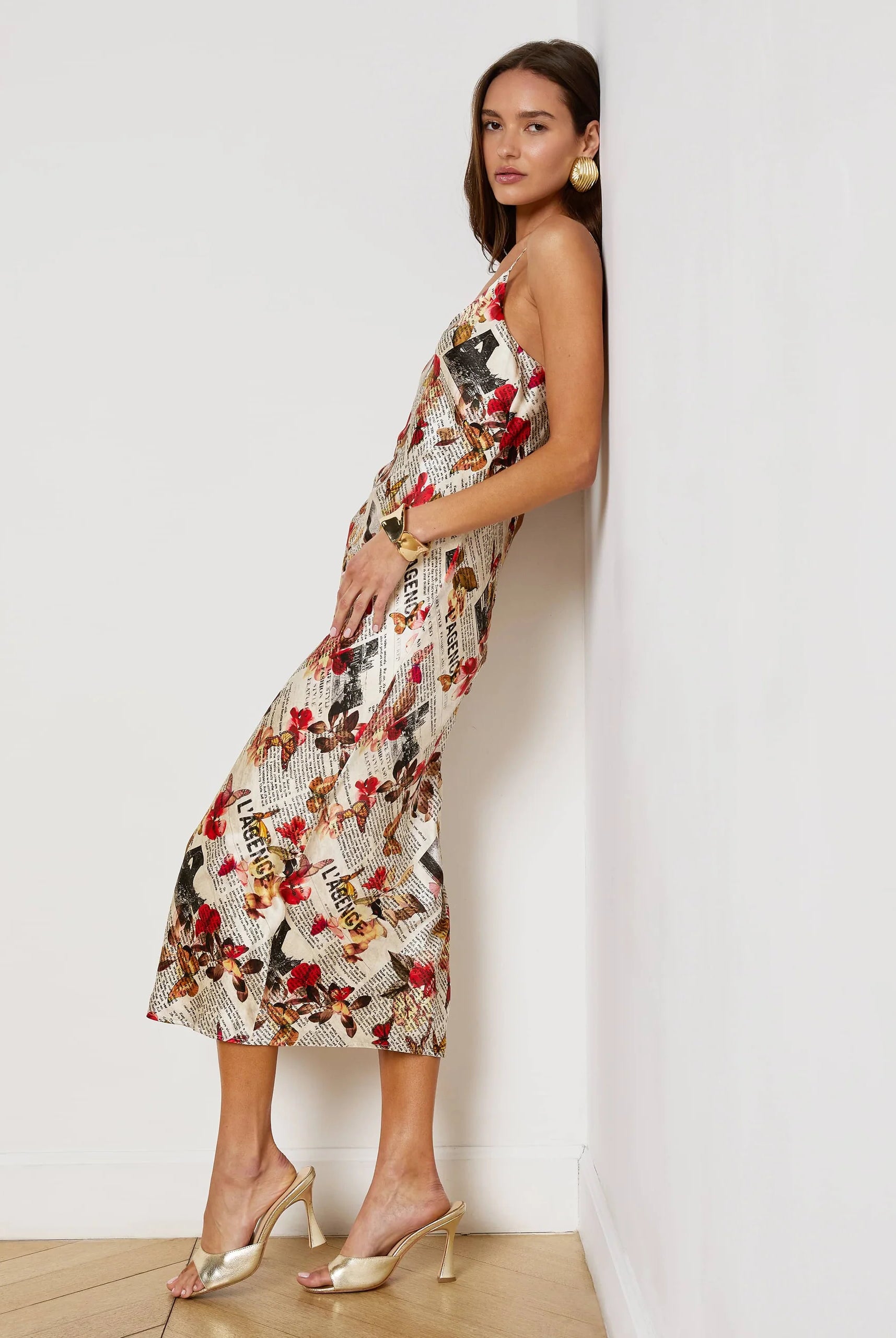 L'Agence Women's Seridie Silk Slip Dress