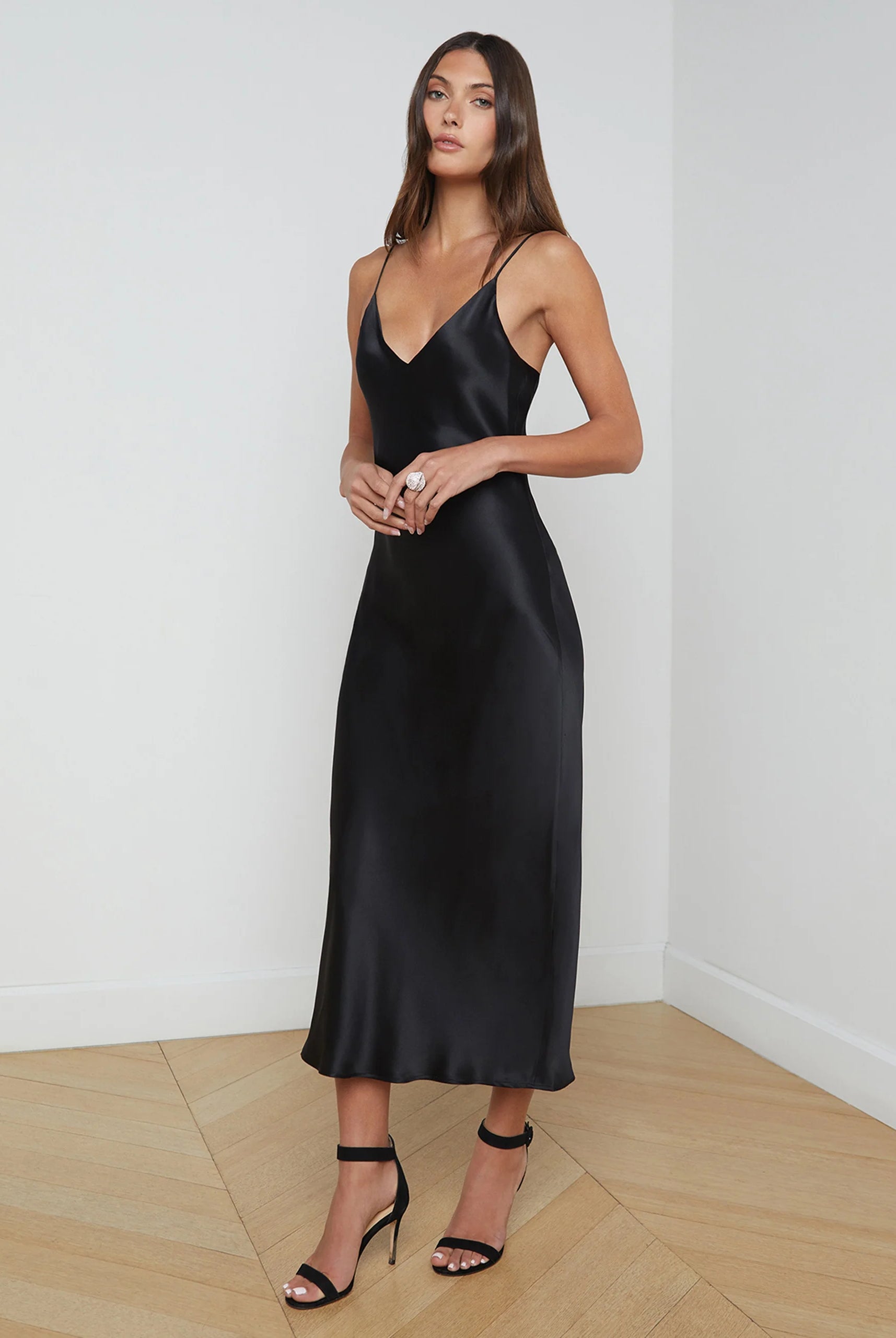 L'Agence Women's Seridie Silk Slip Dress