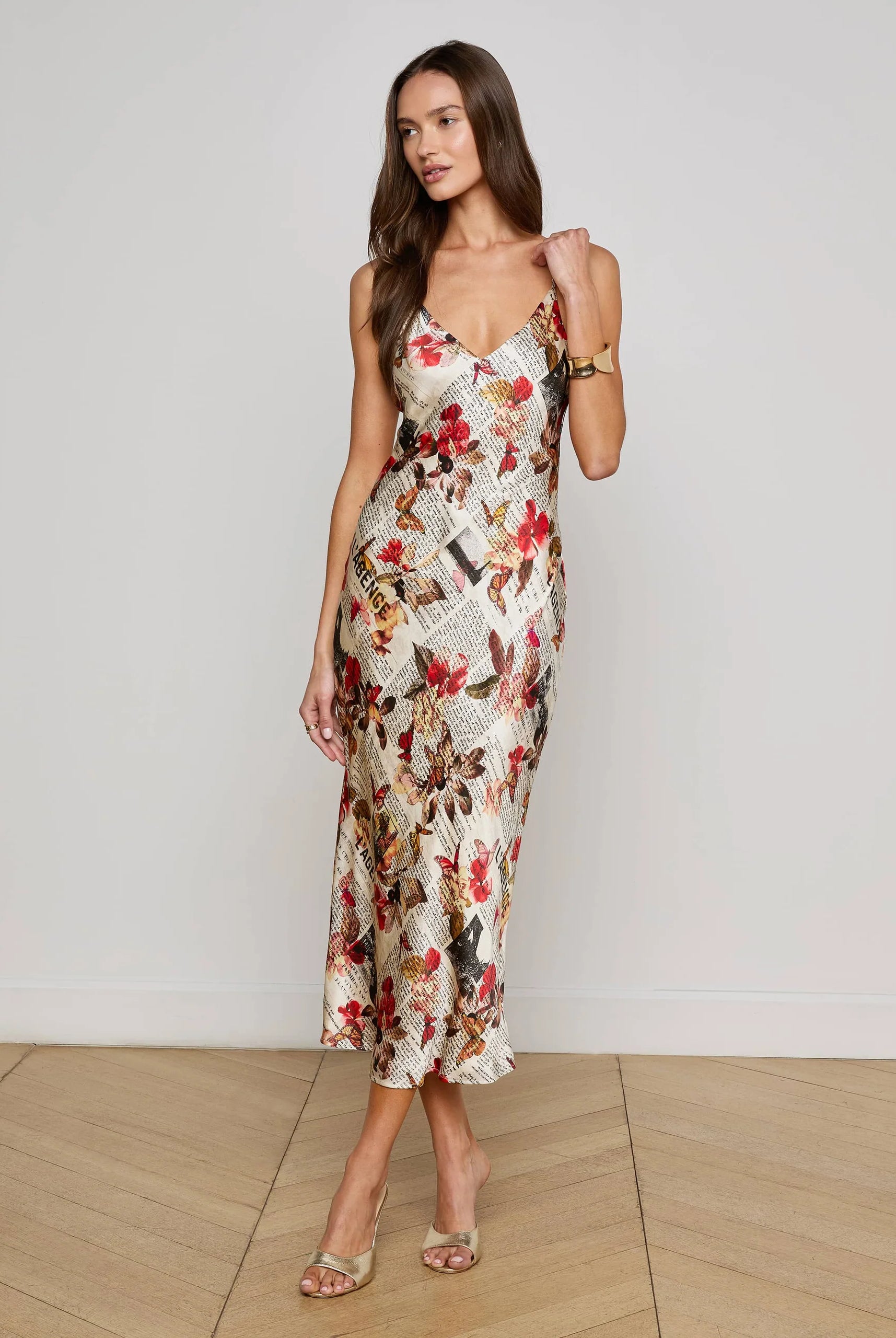 L'Agence Women's Seridie Silk Slip Dress