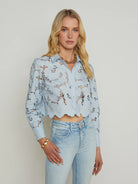 L'Agence Women's Seychelle Lace Cropped Blouse