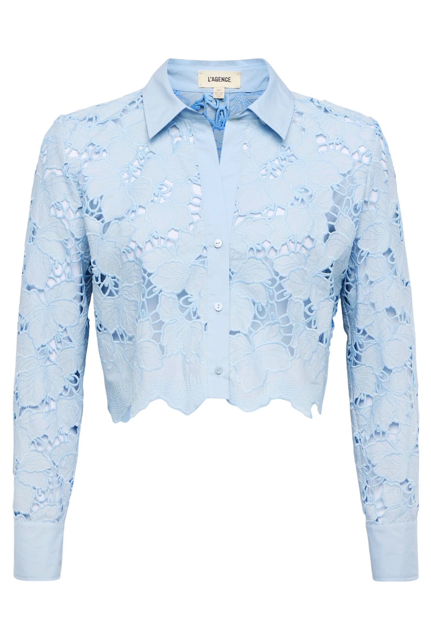 L'Agence Women's Seychelle Lace Cropped Blouse