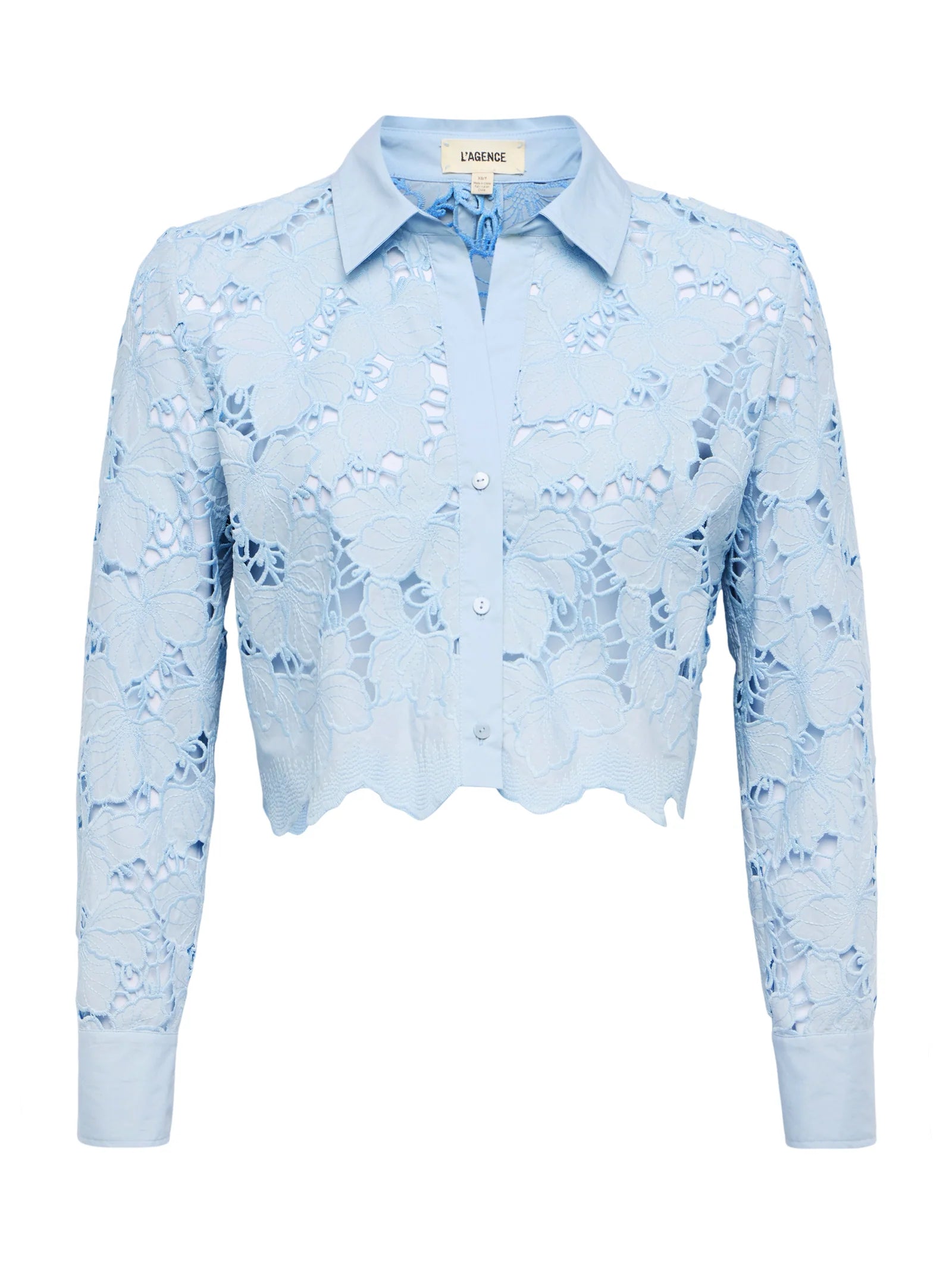 L'Agence Women's Seychelle Lace Cropped Blouse