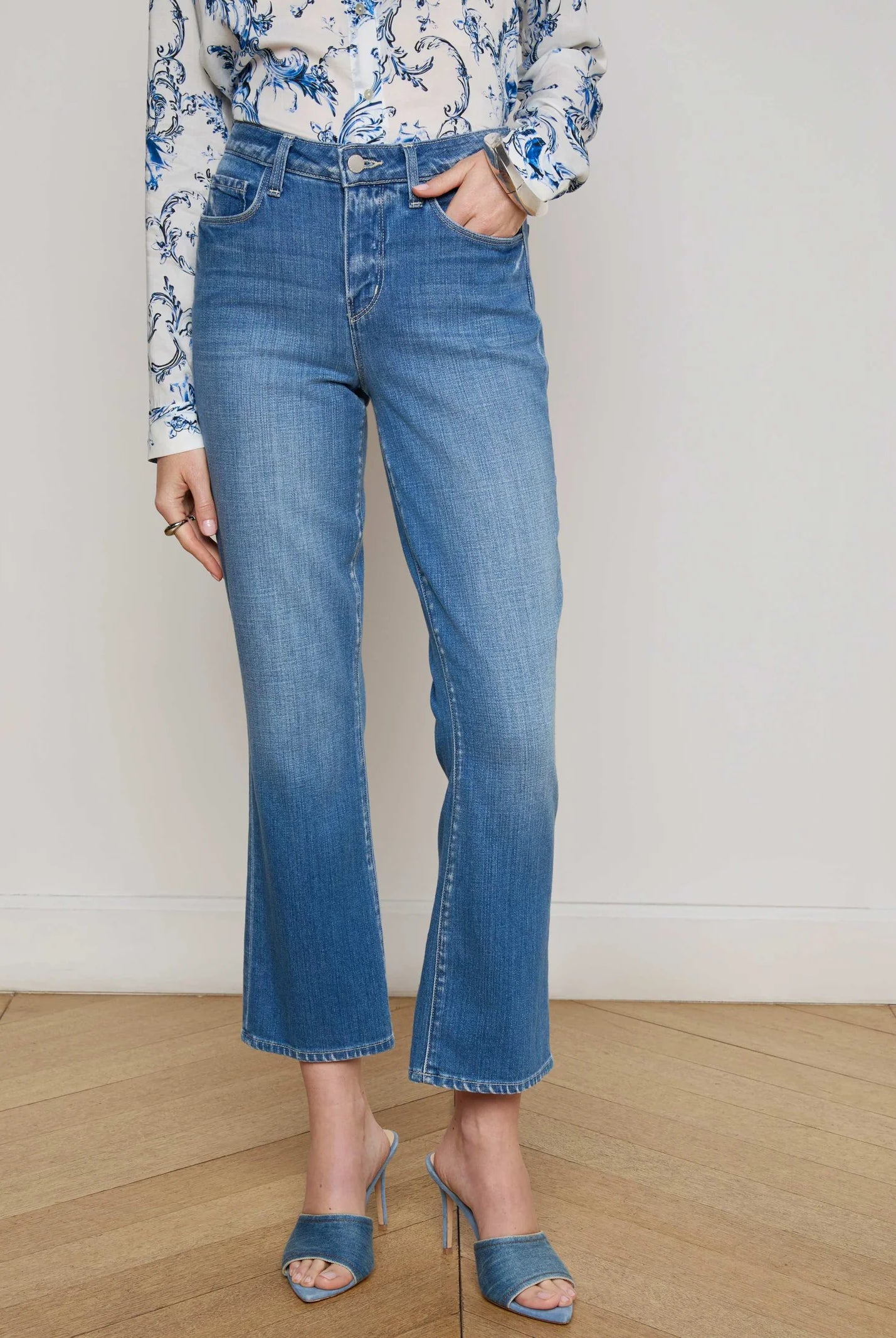 L'Agence Women's Tati Cropped Micro Boot Jean