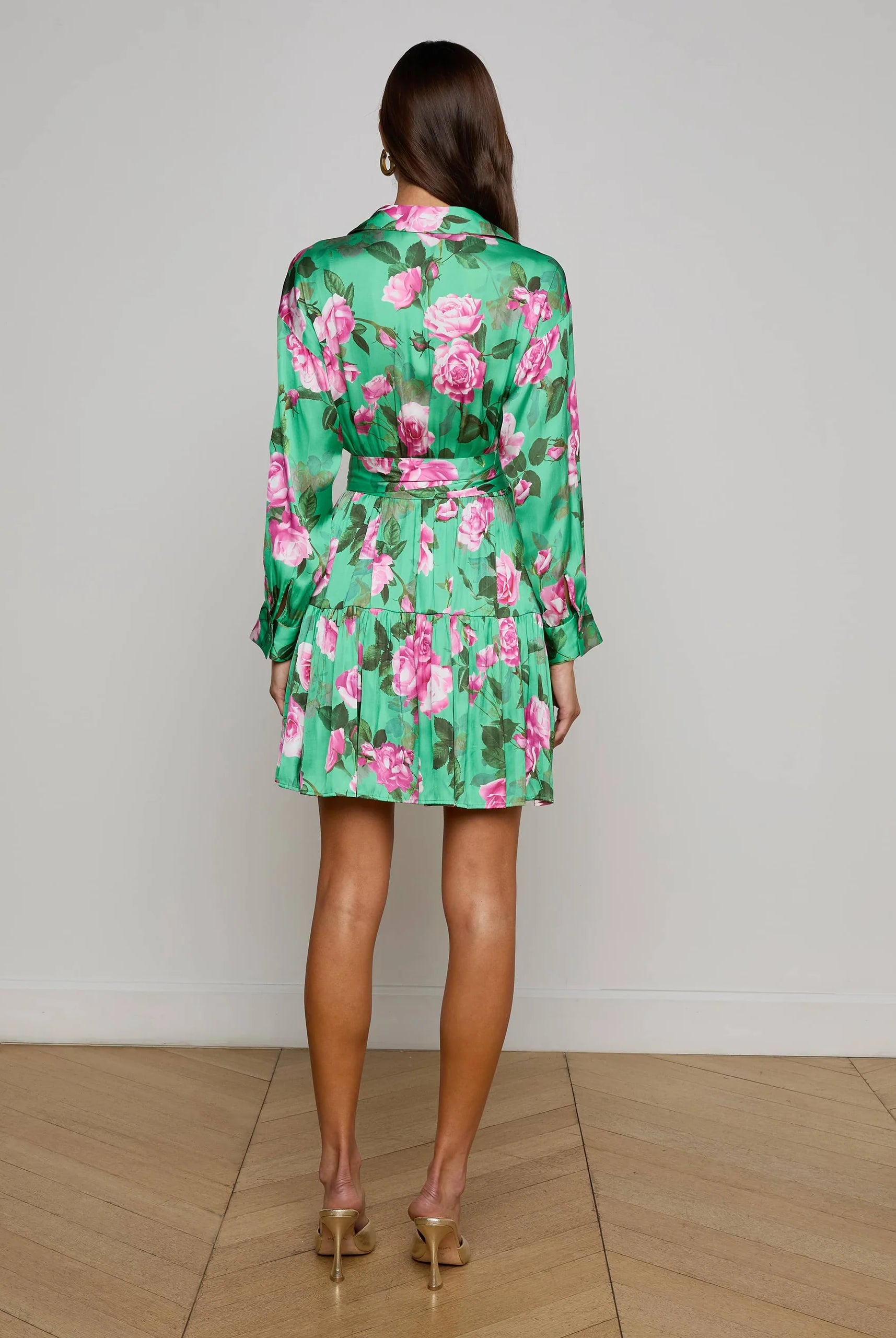 L'Agence Women's Virlen Satin Shirt Dress