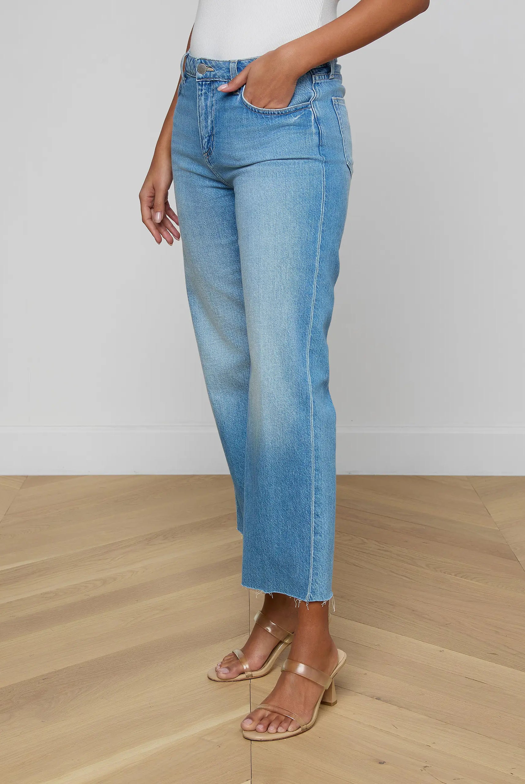 L'Agence Women's Wanda Cropped Wide-Leg Jean