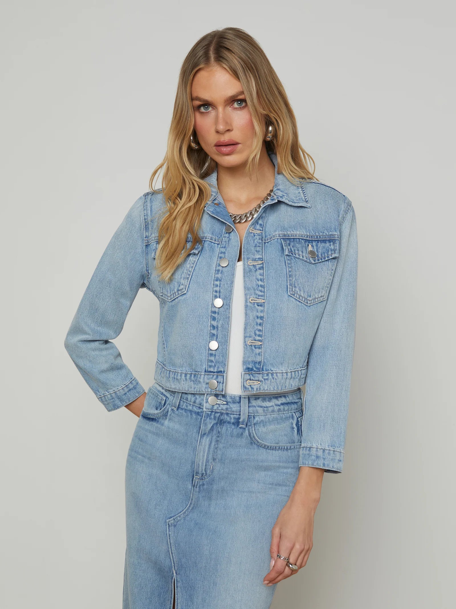 L'agence Women's Koda Cropped Denim Jacket