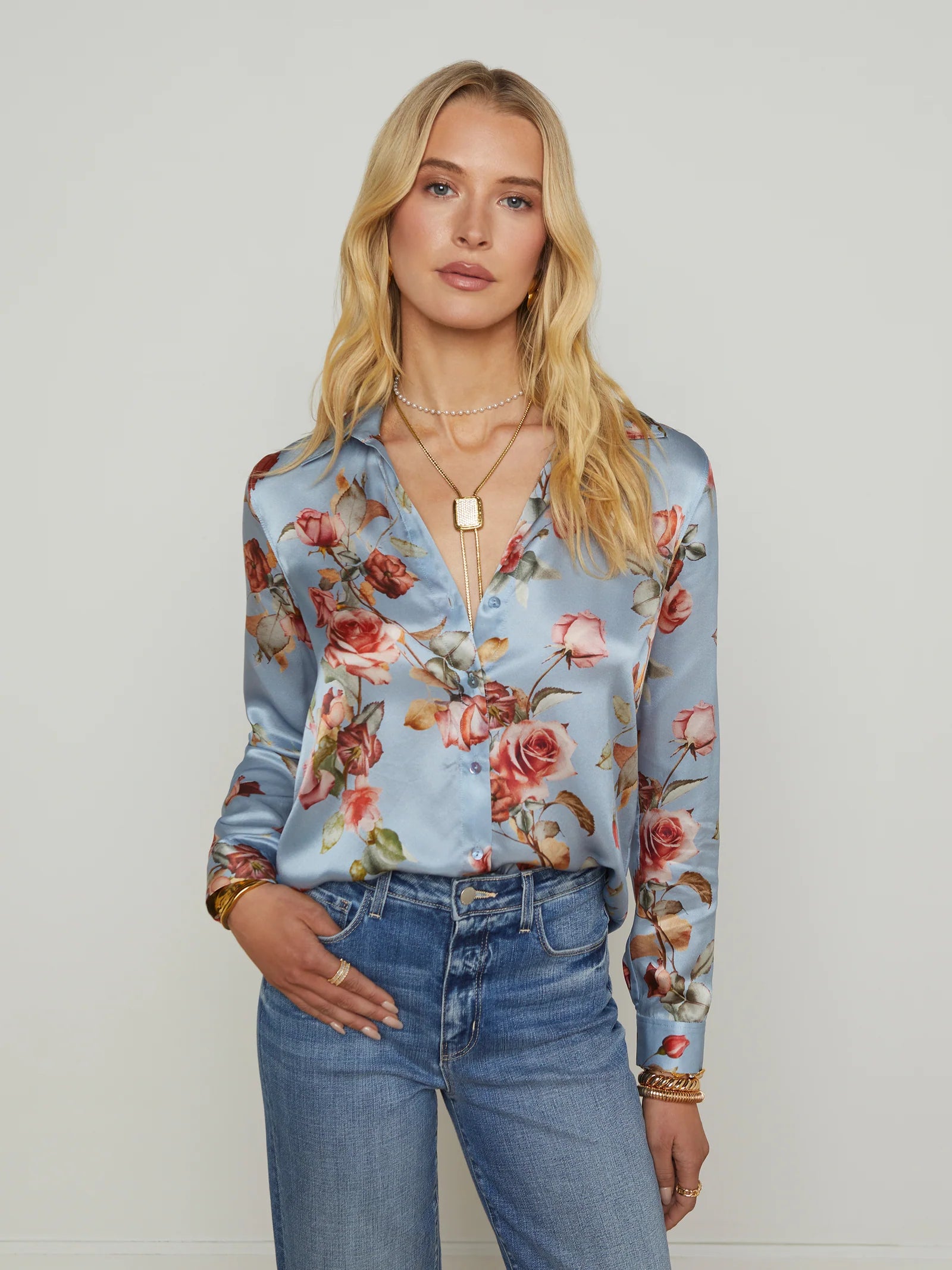 L'agence Women's Tyler Silk Blouse