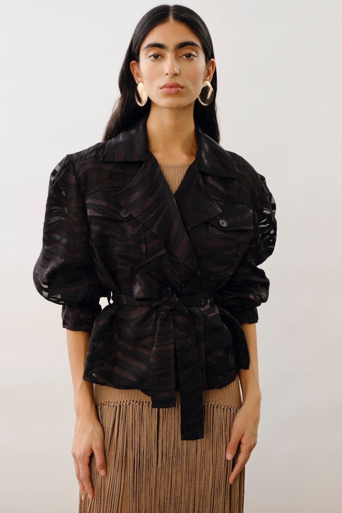 Lamarque Women's Markeesa Sheer Zebra Trench