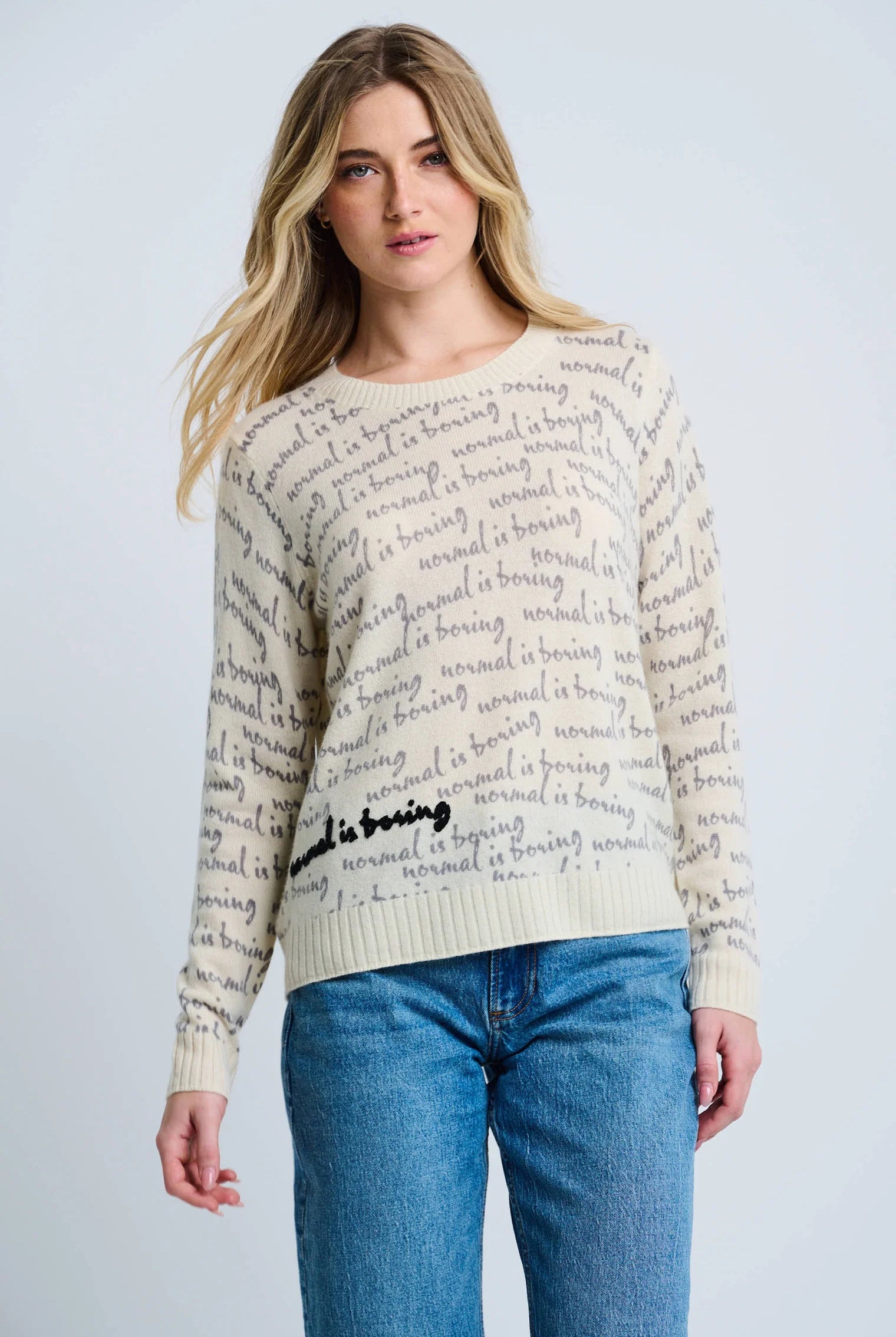 Lisa Todd Women's 100% Cashmere Normal is Boring Sweater