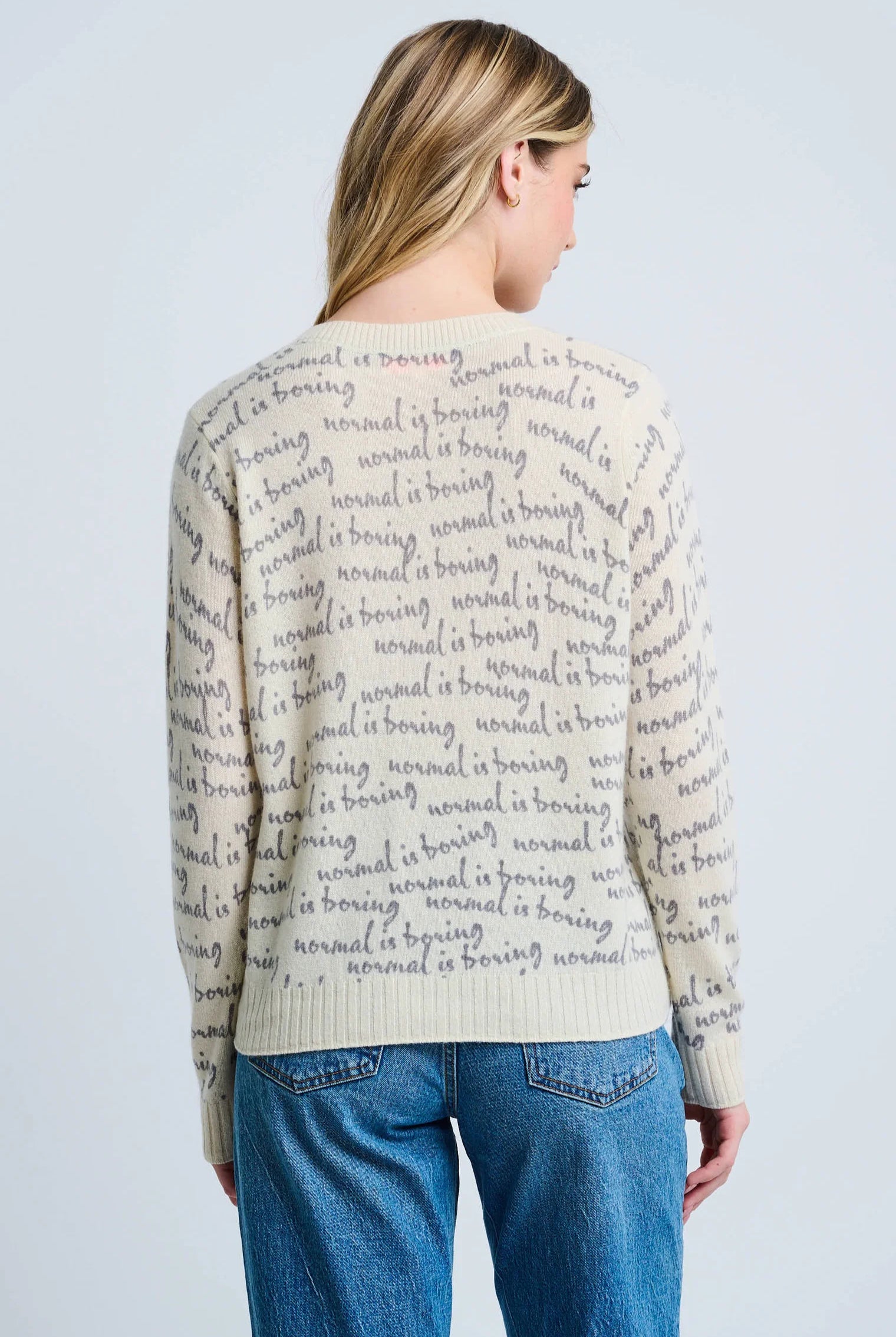 Lisa Todd Women's 100% Cashmere Normal is Boring Sweater