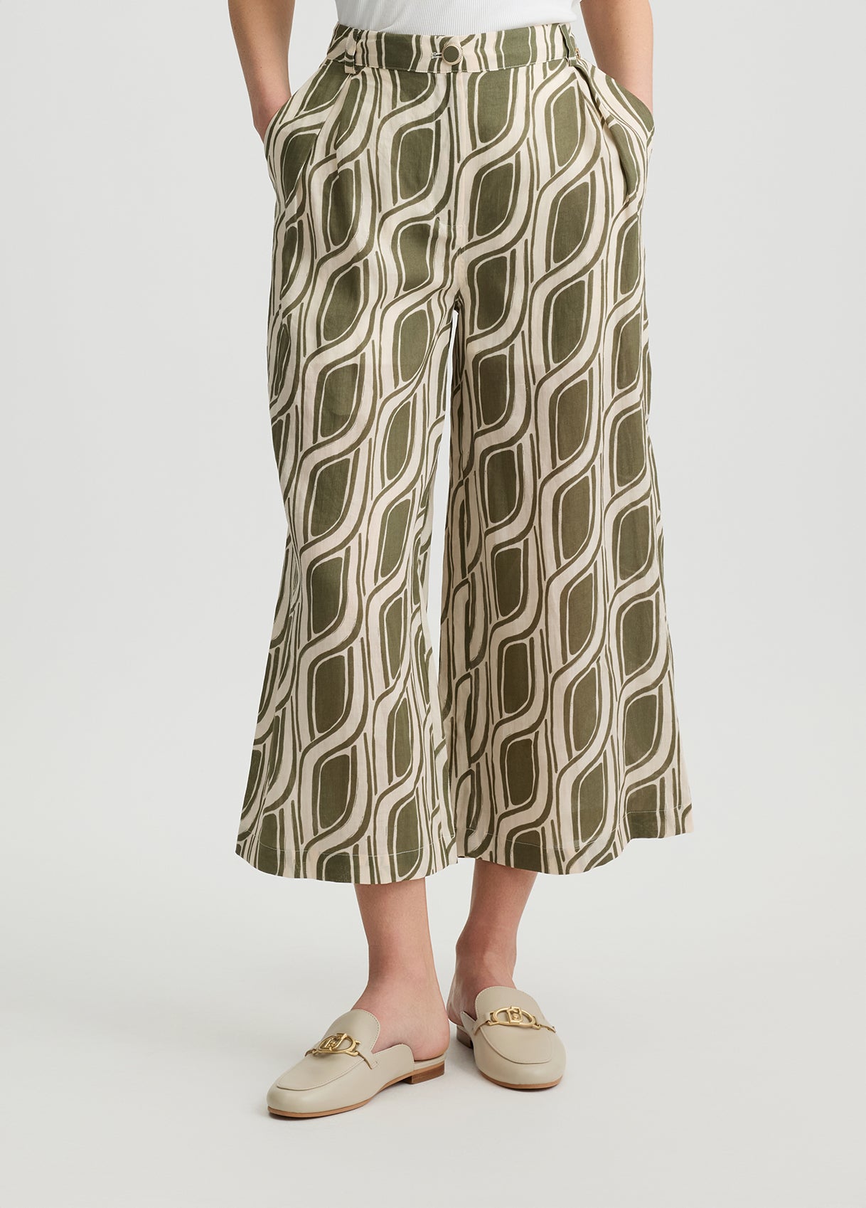 Liu Jo Women's Ramie Palazzo Trousers