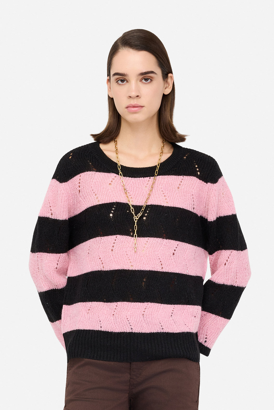 Liu Jo Women's Striped Wool and Alpaca Sweater