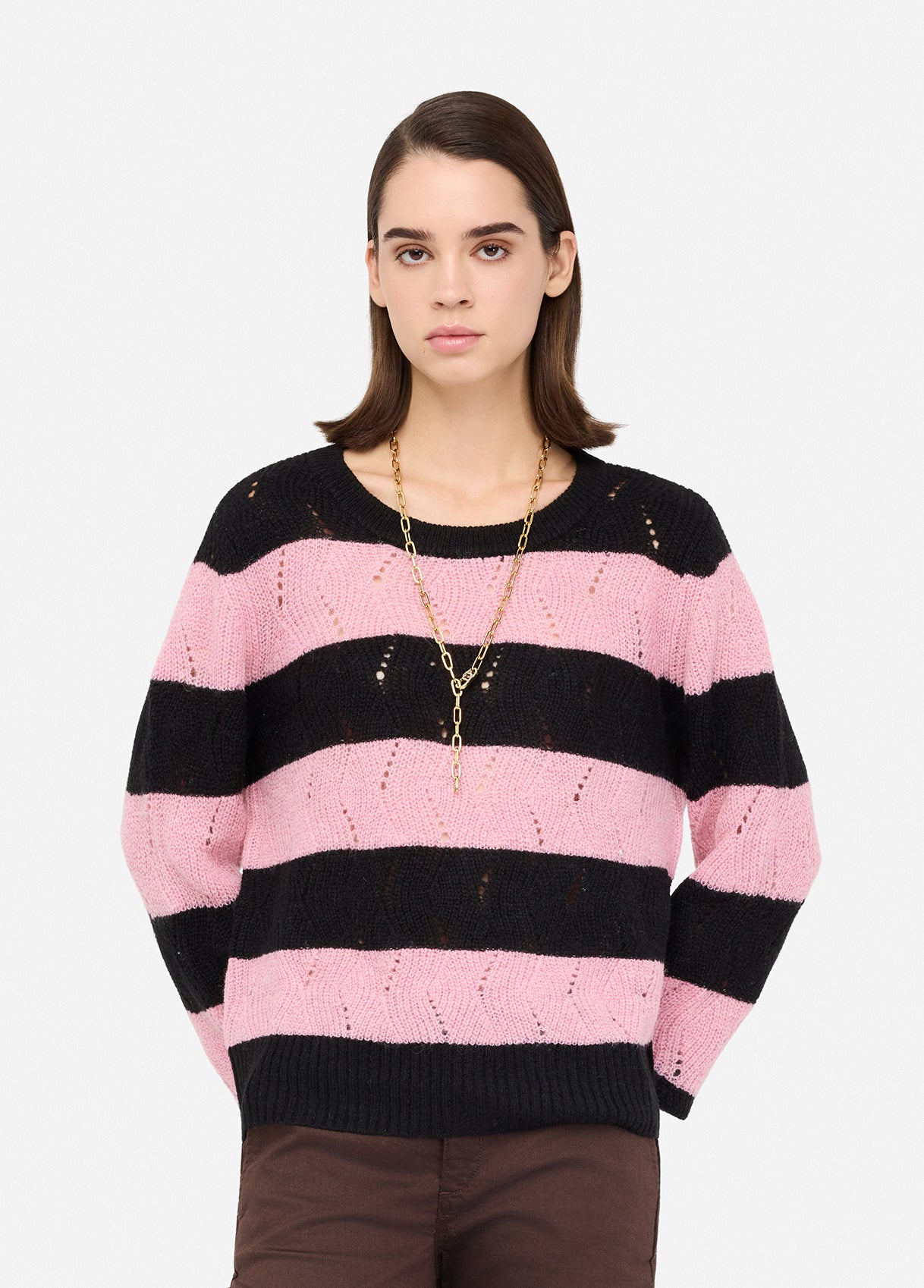 Liu Jo Women's Striped Wool and Alpaca Sweater