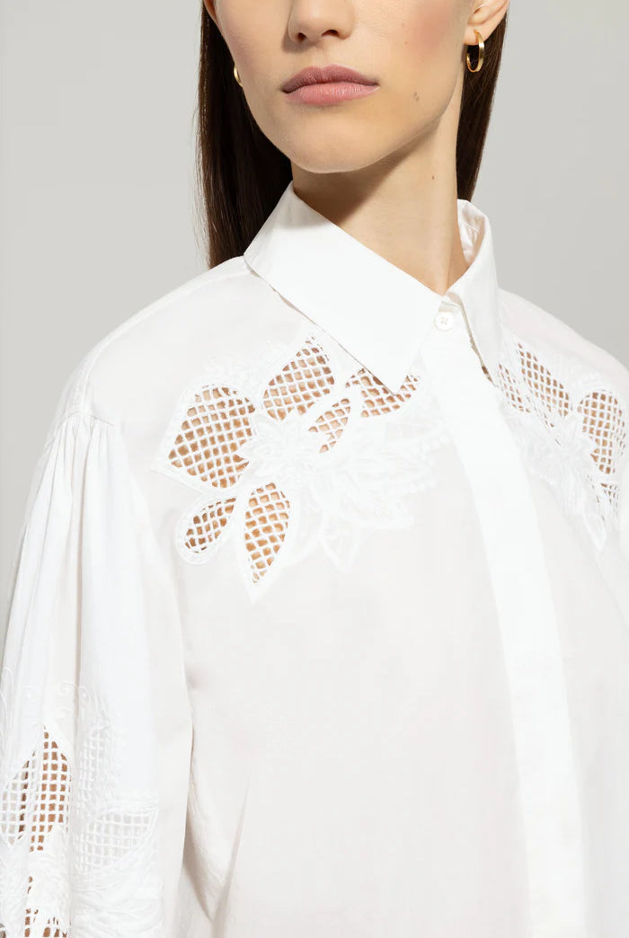 Luisa Cerano Women's Long-Sleeved Blouse with Embroidery