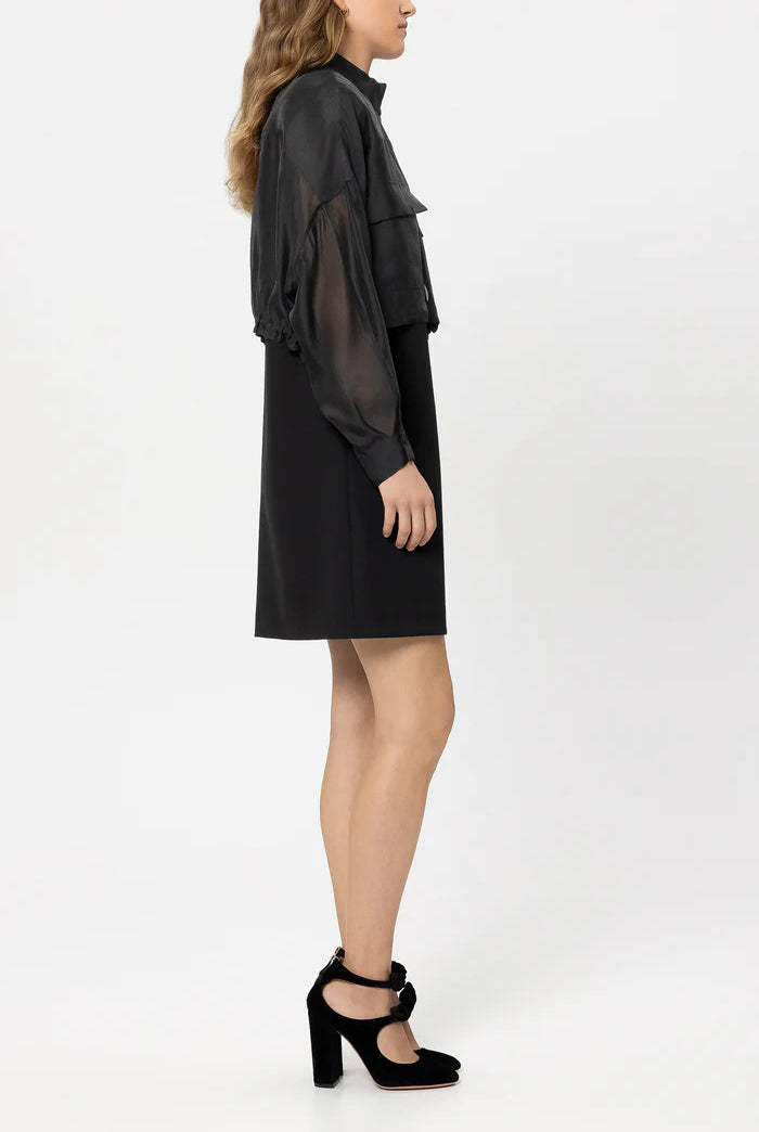 Luisa Cerano Women's Overshirt Blouse with Stand-Up Collar