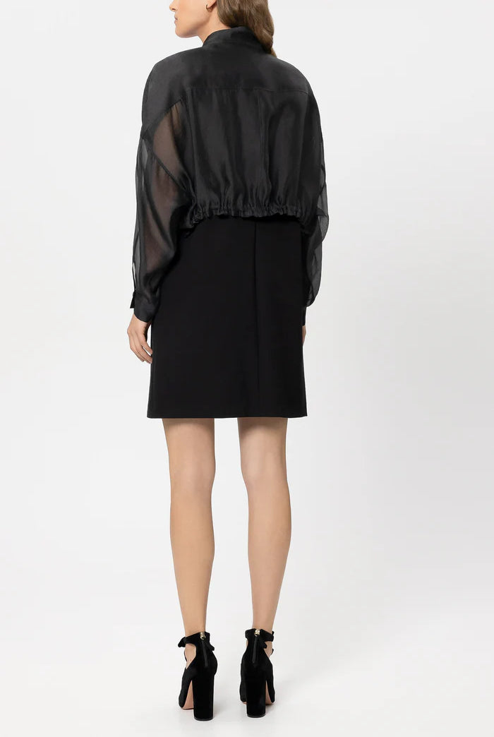 Luisa Cerano Women's Overshirt Blouse with Stand-Up Collar