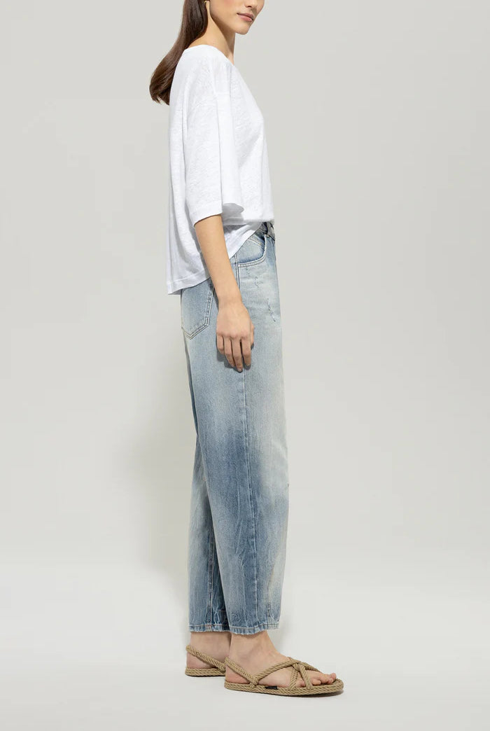 Luisa Cerano Women's Rigid Denim with Barrel Leg