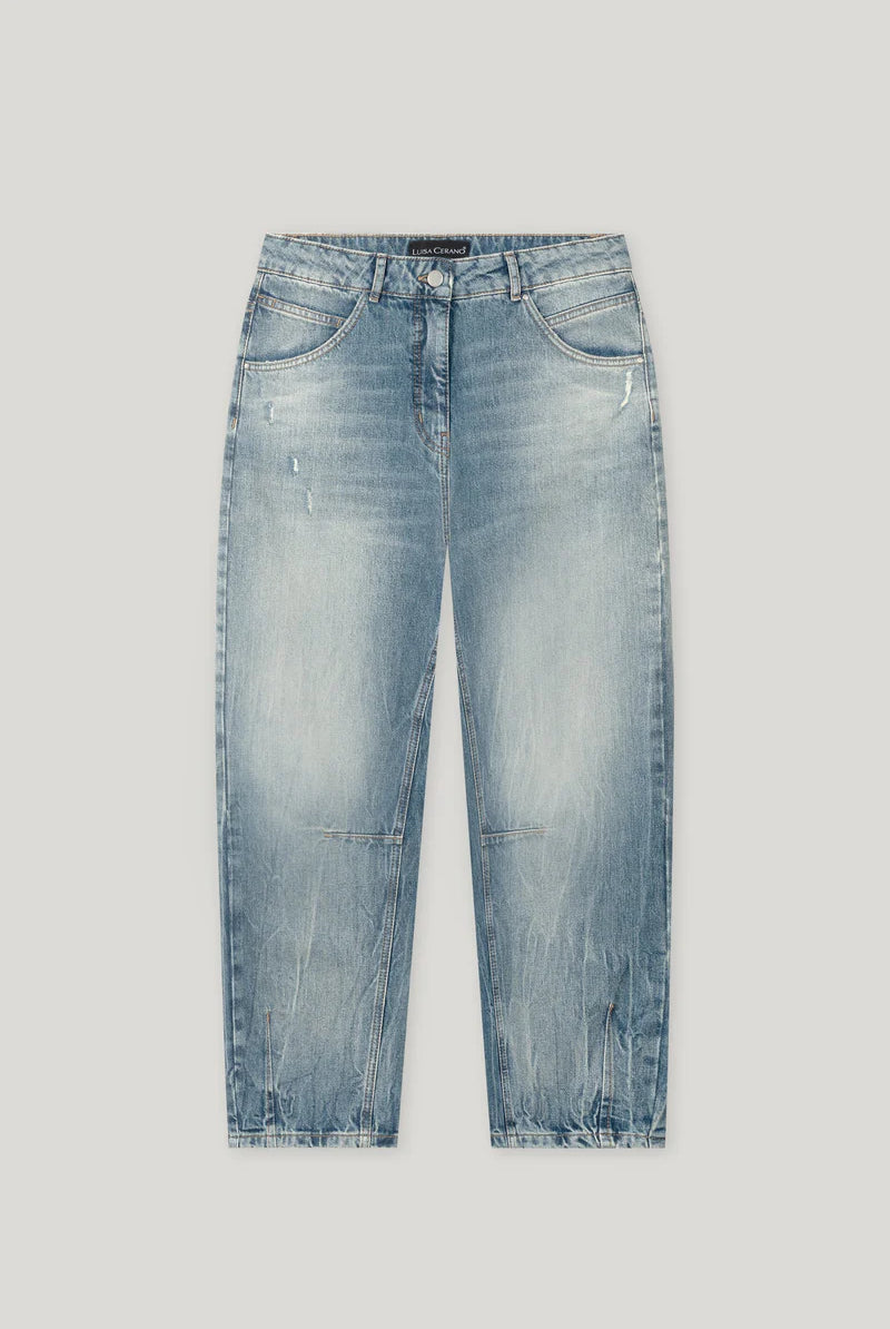 Luisa Cerano Women's Rigid Denim with Barrel Leg