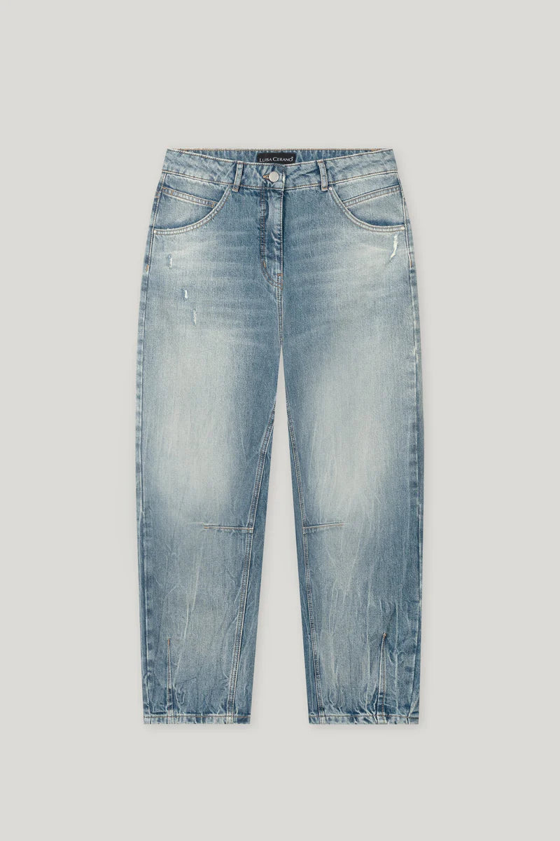 Luisa Cerano Women's Rigid Denim with Barrel Leg