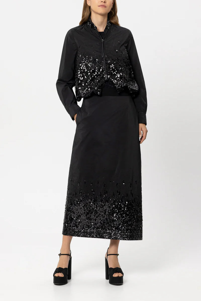 Luisa Cerano Women's Sequined Taffeta Skirt