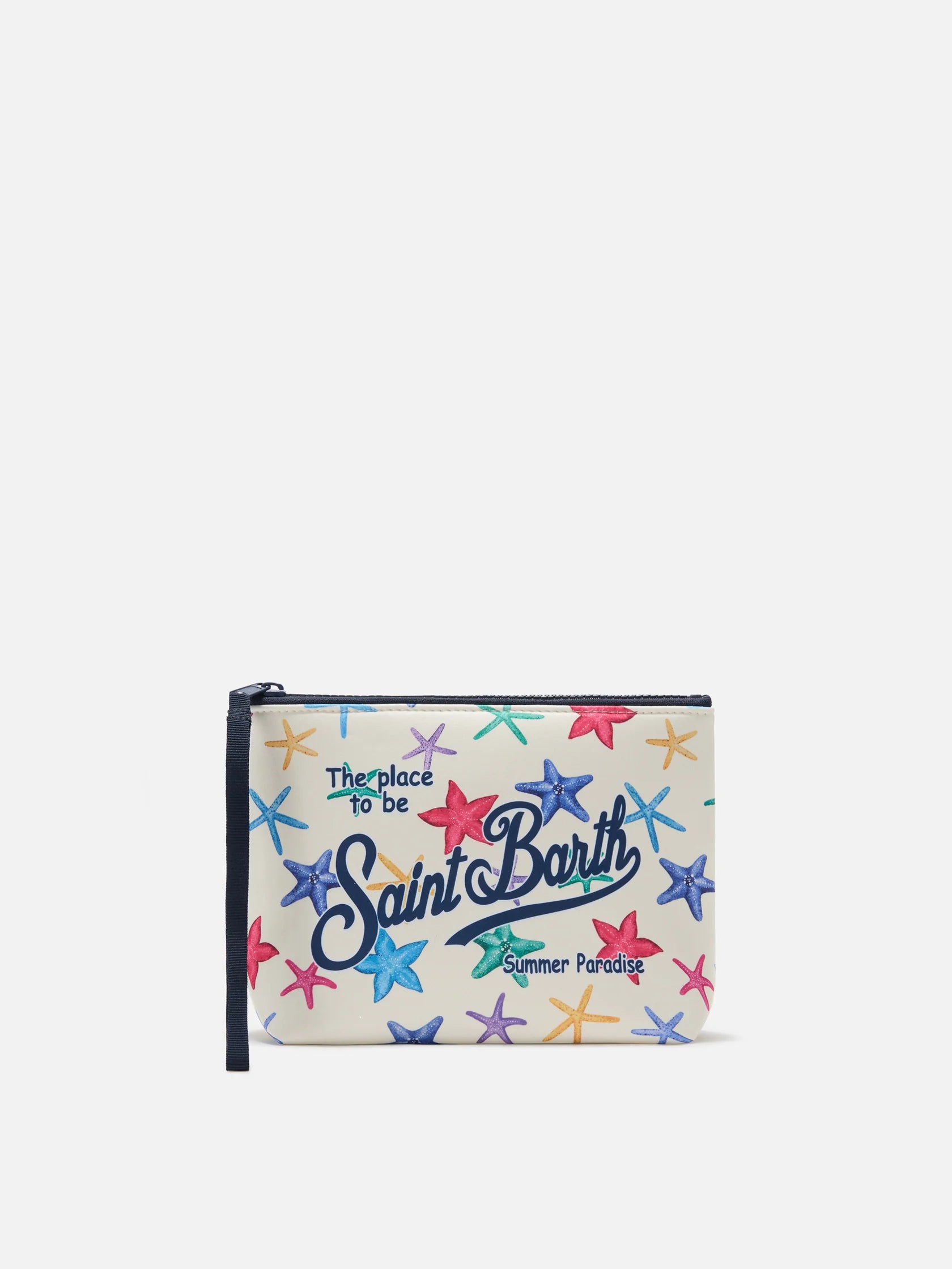 MC2 Saint Barth Women's Aline Scuba Beige Pouch with Starfish Print