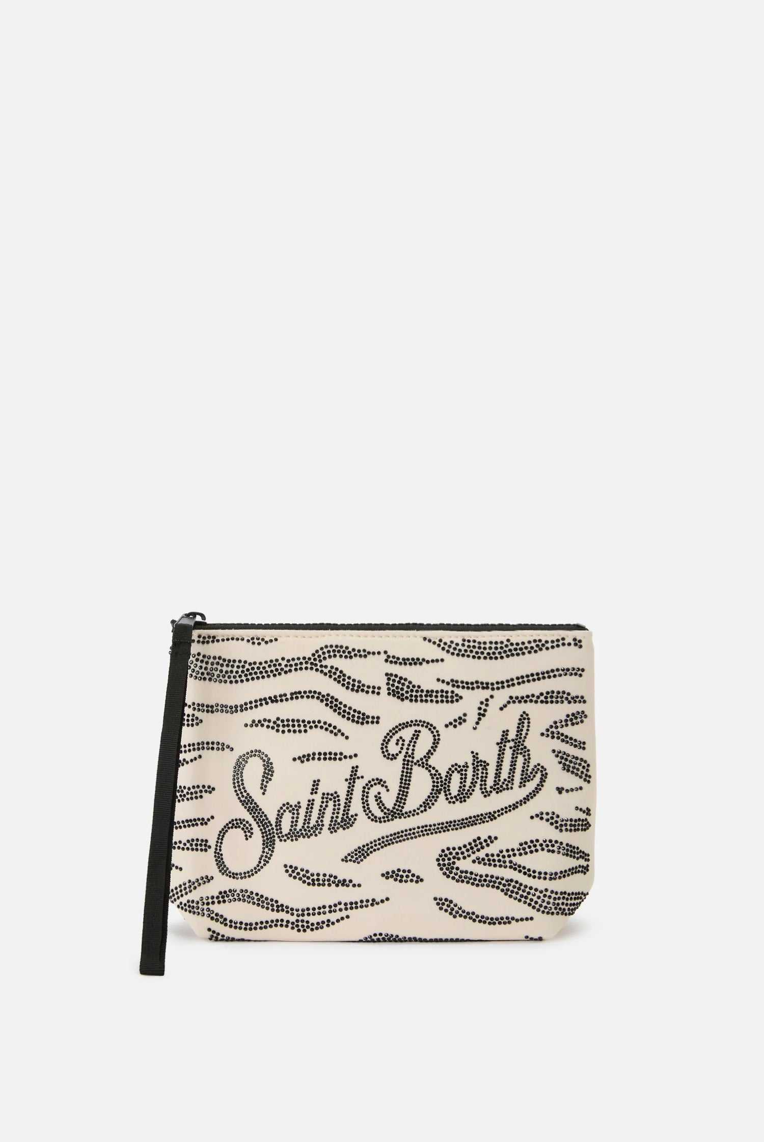 MC2 Saint Barth Women's Scuba Pouch with Zebra print and Applied Rhinestones