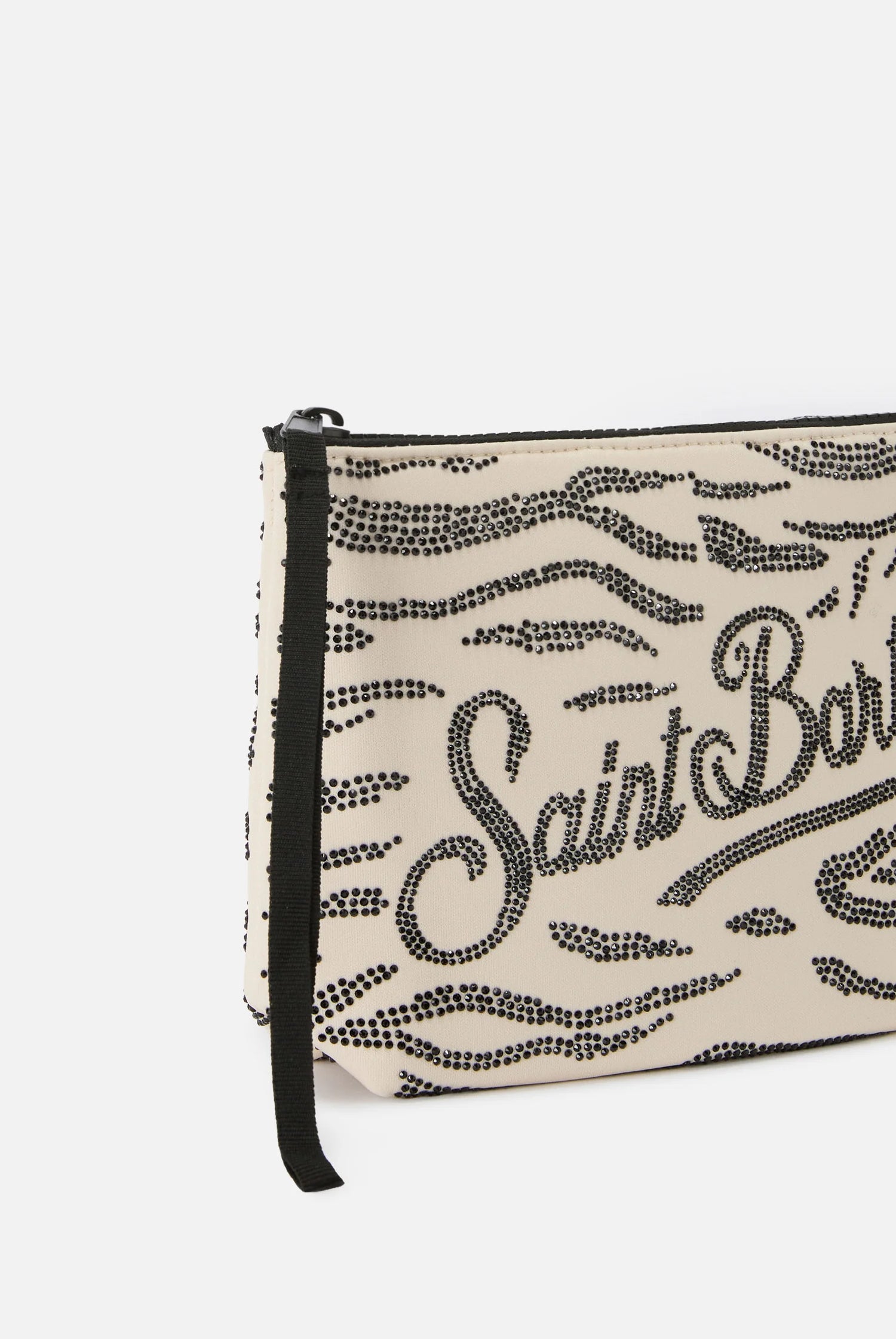 MC2 Saint Barth Women's Scuba Pouch with Zebra print and Applied Rhinestones