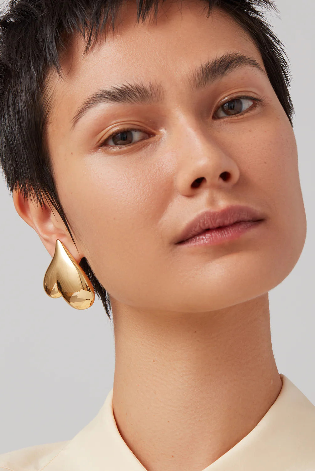 Jenny Bird Women's Mega Art Heart Button Earrings