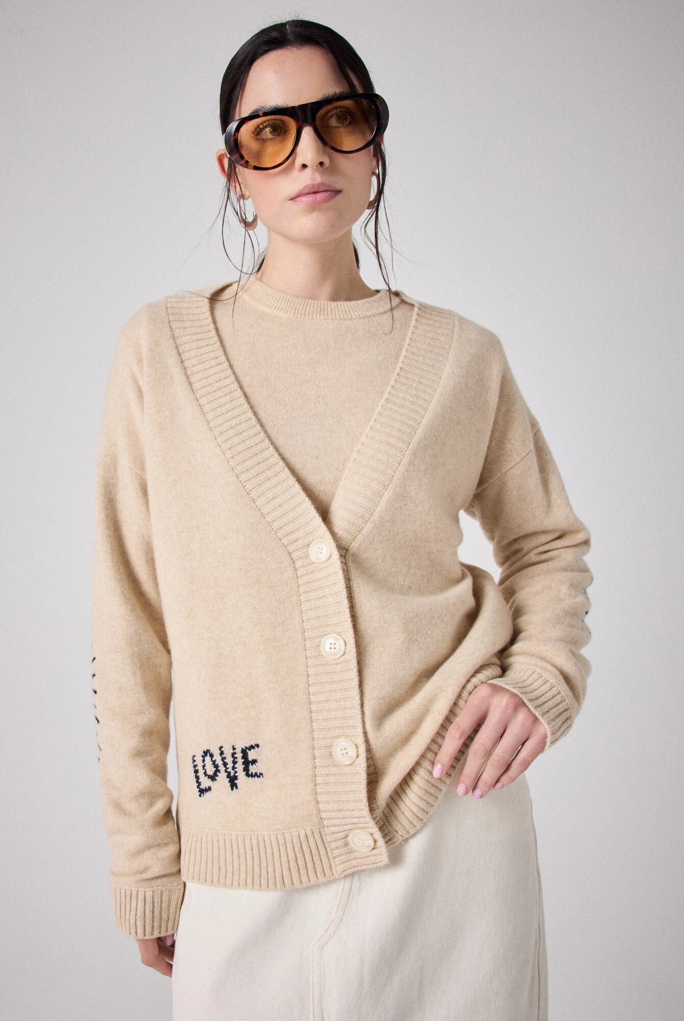 NOTSHY Women's Rose Cashmere Cardigan