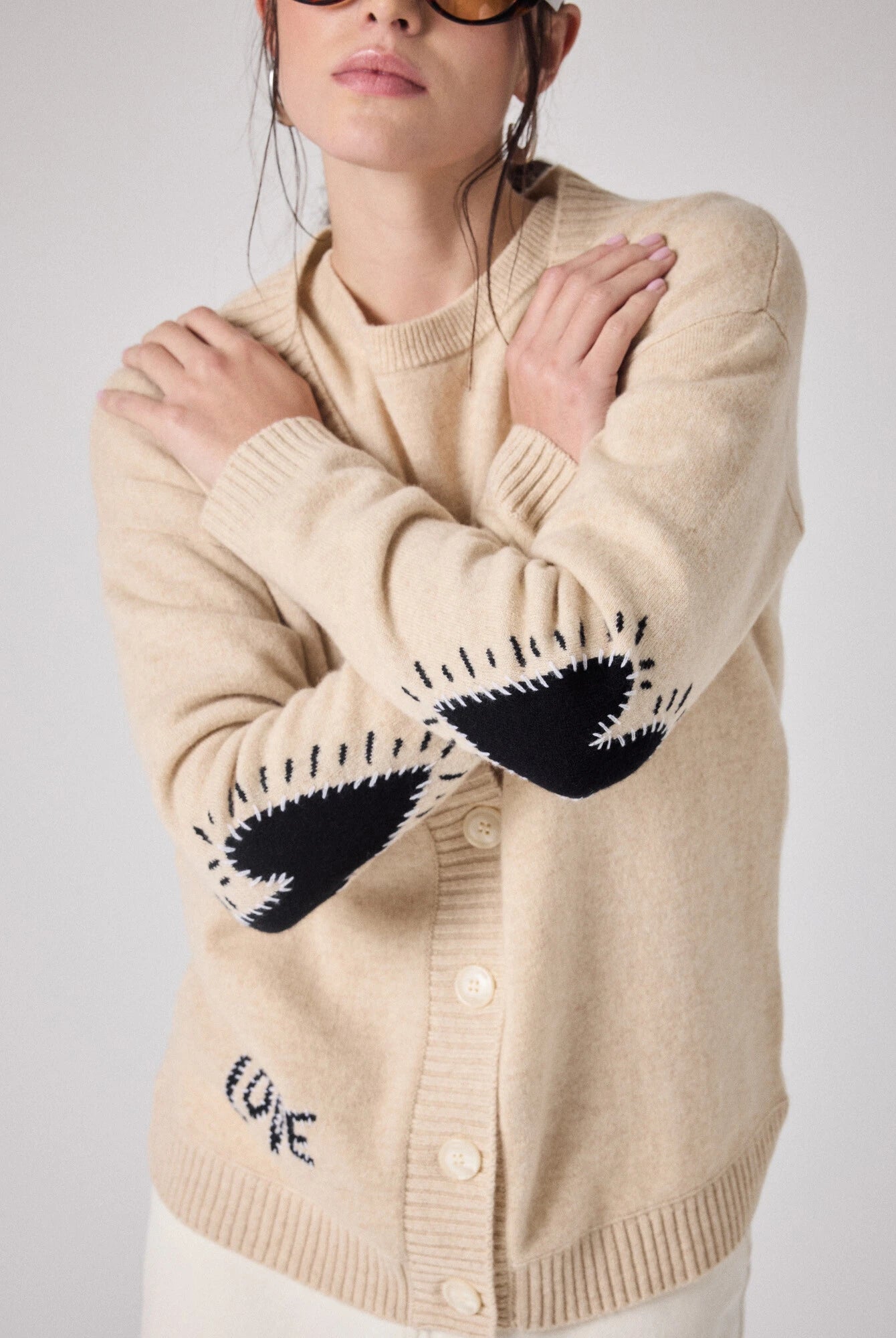 NOTSHY Women's Rose Cashmere Cardigan