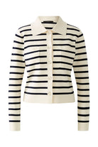Oui Women's Navy Stripe Knit Jacket