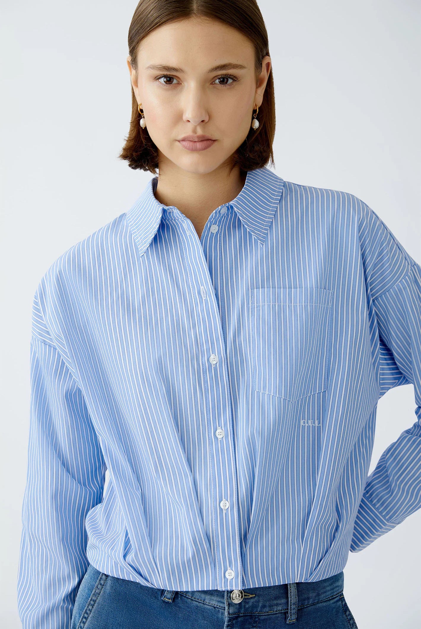 Oui Women's Striped Blouse