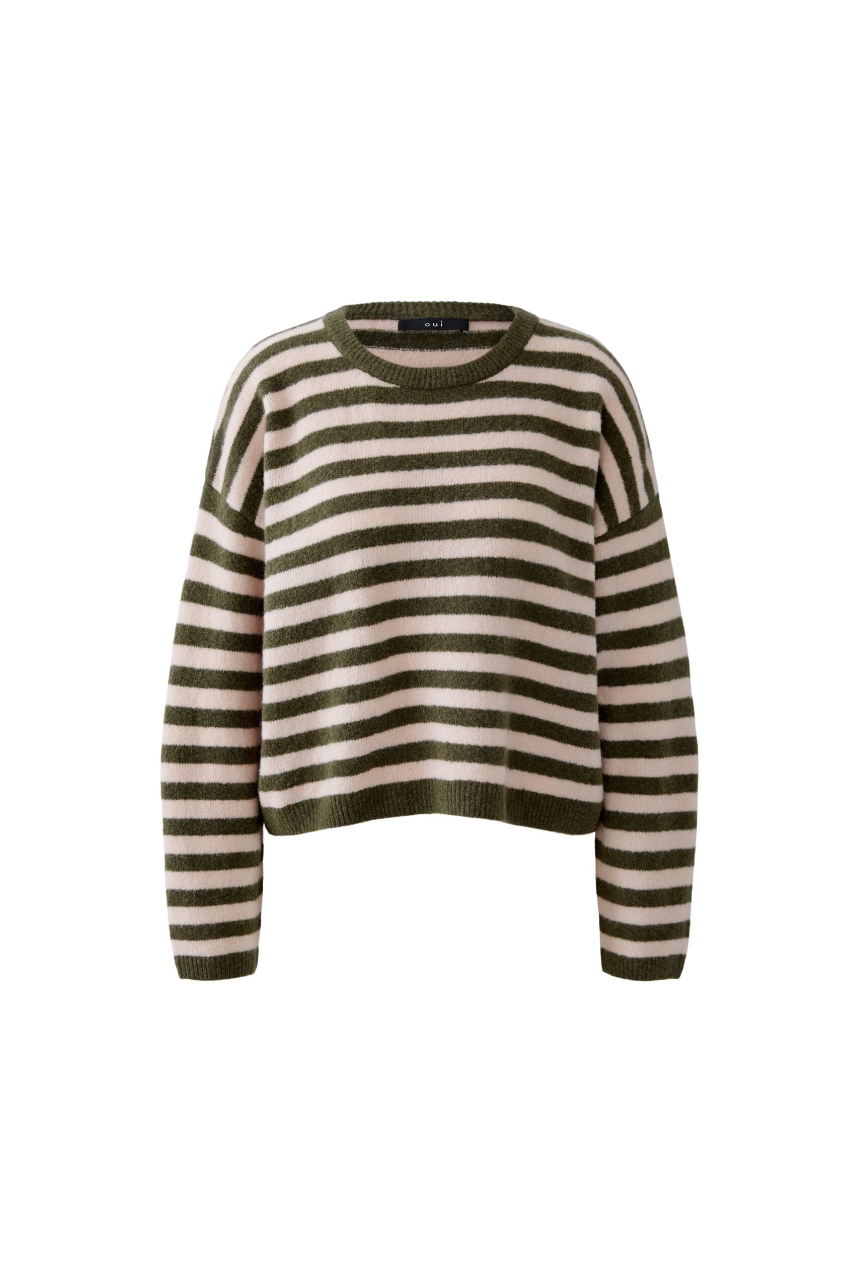 Oui Women's Striped Knit Pullover Sweater