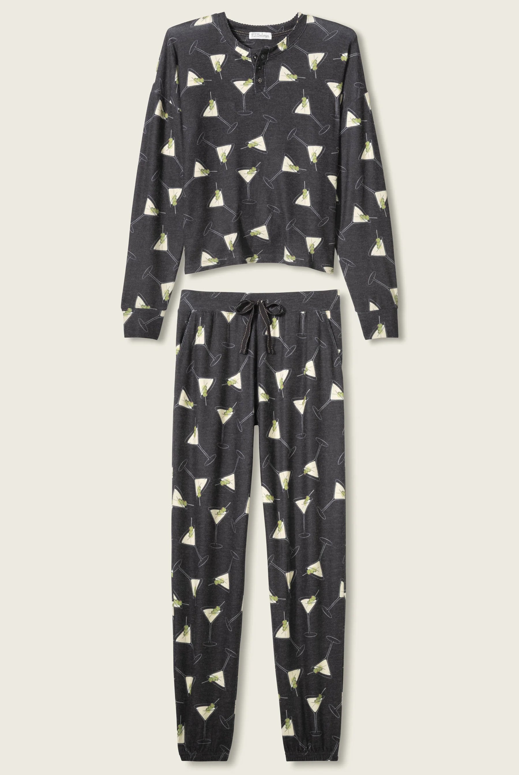 PJ Salvage Women's Merrier With A Martini PJ Set