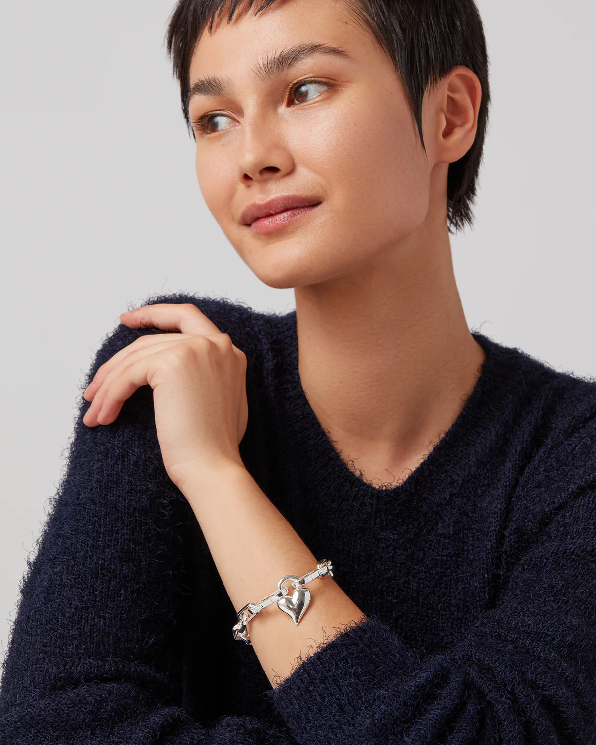 Jenny Bird Women's Padlock Heart Chain Bracelet