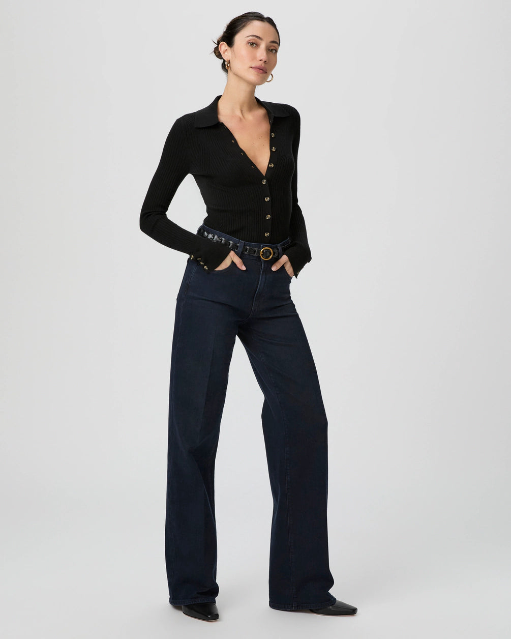 Paige Women's Sasha 32" Wide Leg Jean in Duchess